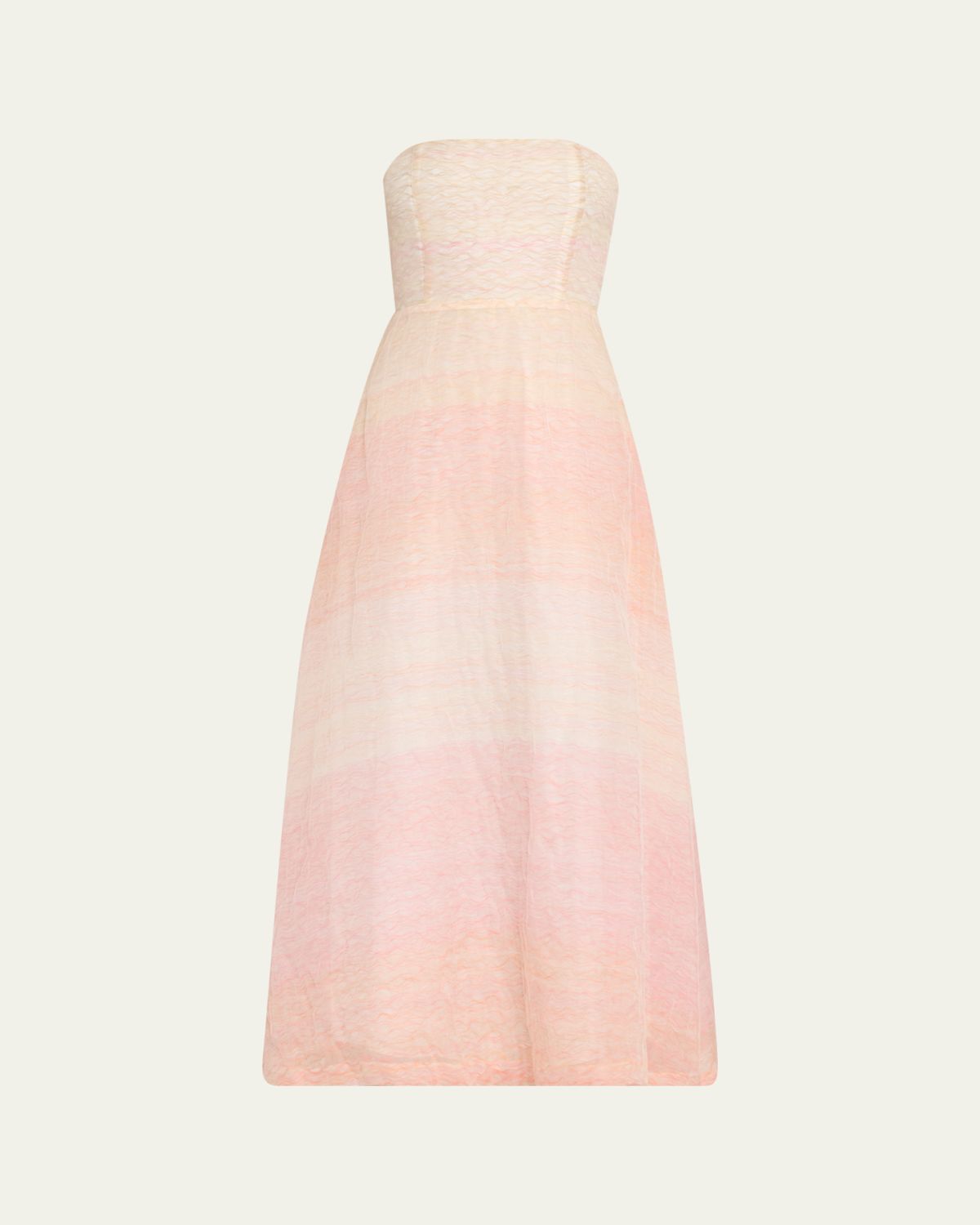 BERNADETTE Odette Strapless Threaded Silk Midi Dress | Thumbnail 6