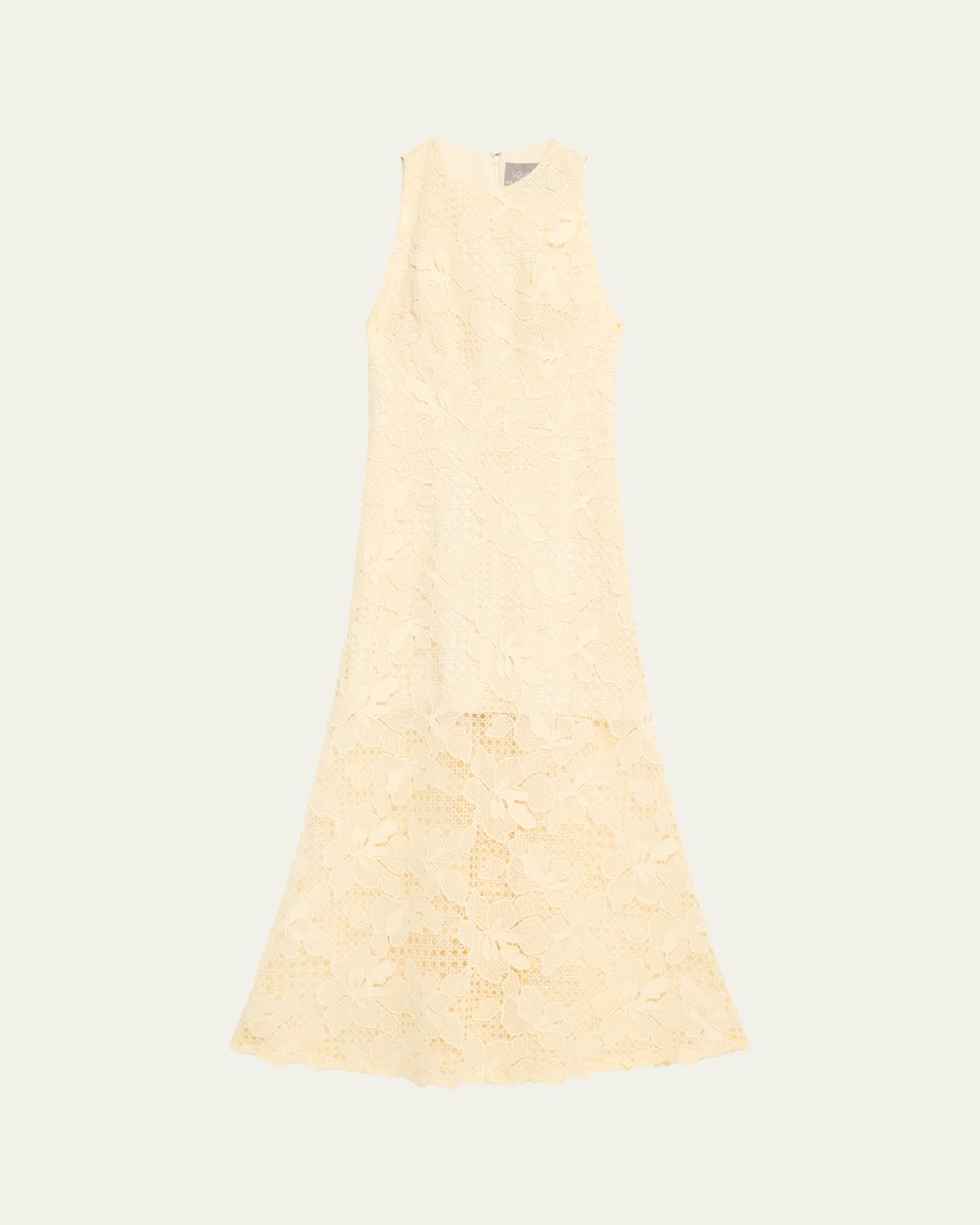 Lela Rose Lattice Floral Guipure Sleeveless Maxi Dress | Thumbnail 6