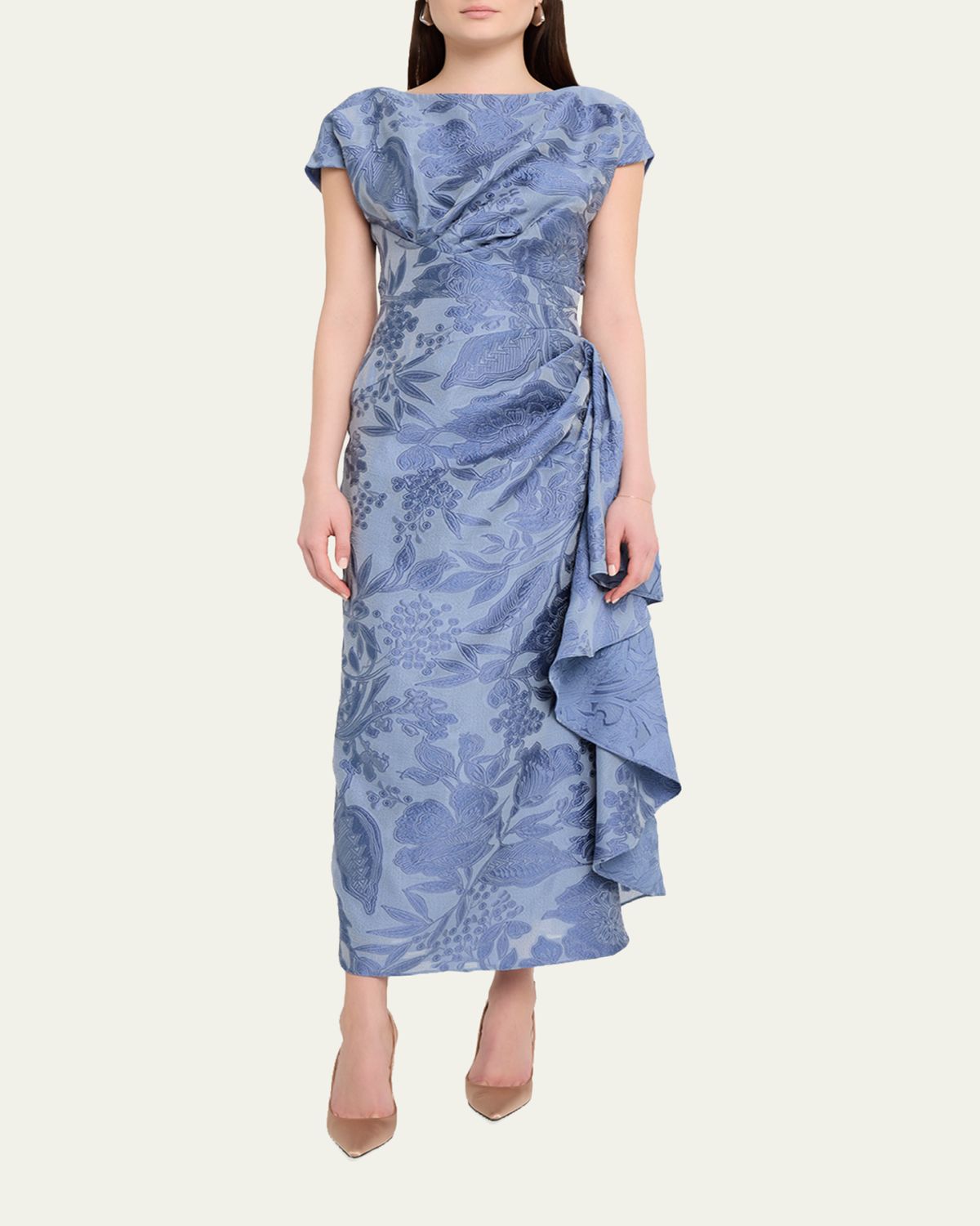 Lela Rose Floral Fil Coupe Florence Dress | Thumbnail 2 Lela Rose Floral Fil Coupe Florence Dress | Thumbnail 2