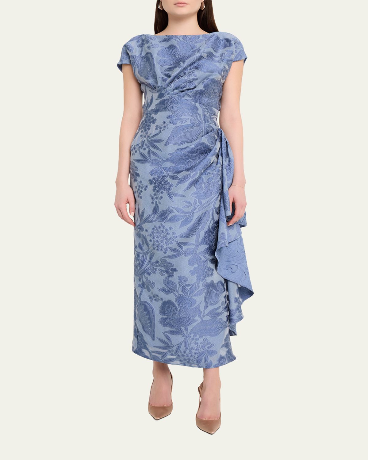 Lela Rose Floral Fil Coupe Florence Dress | Thumbnail 4 Lela Rose Floral Fil Coupe Florence Dress | Thumbnail 4