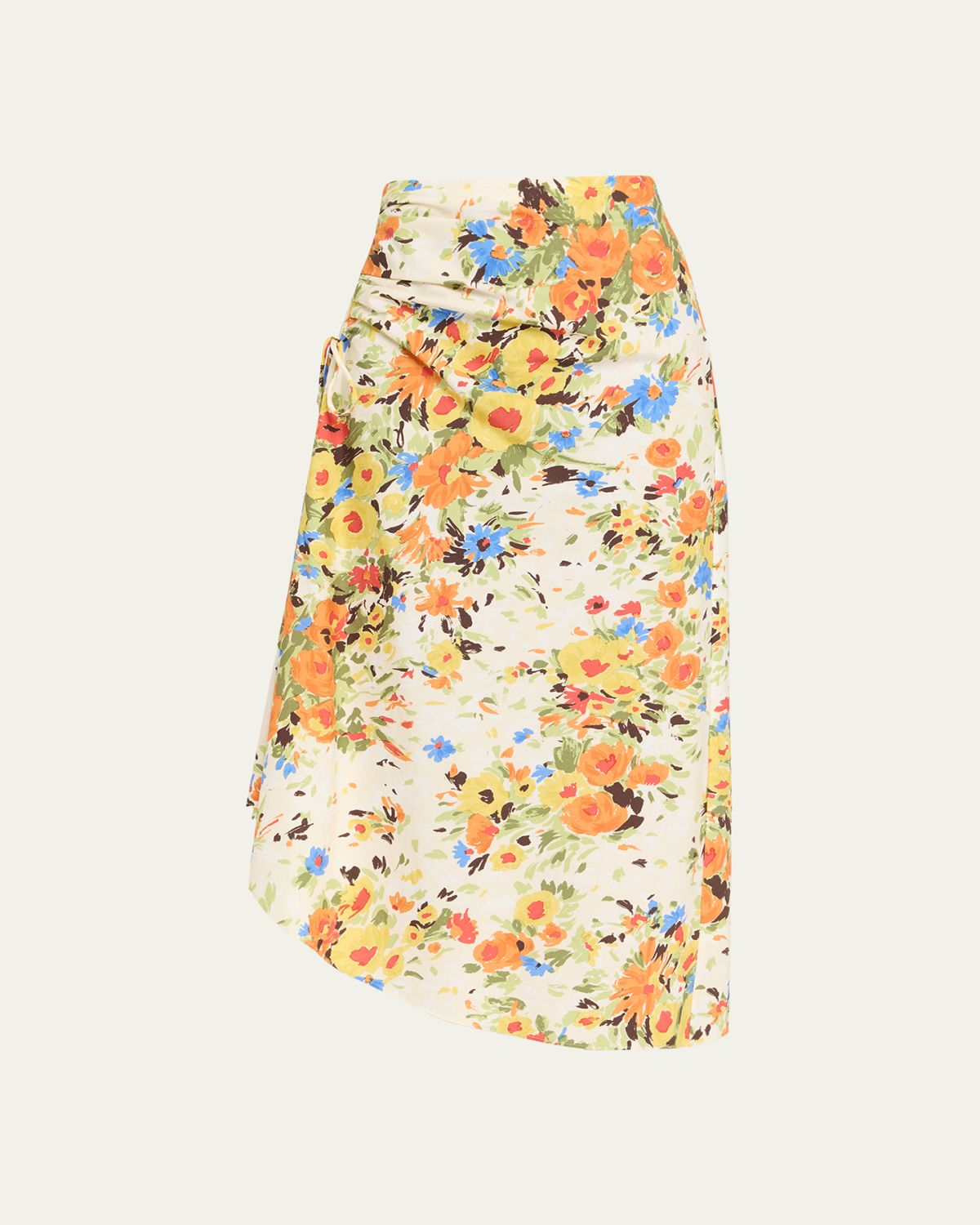 A.L.C. Naomi Floral Draped Midi Skirt