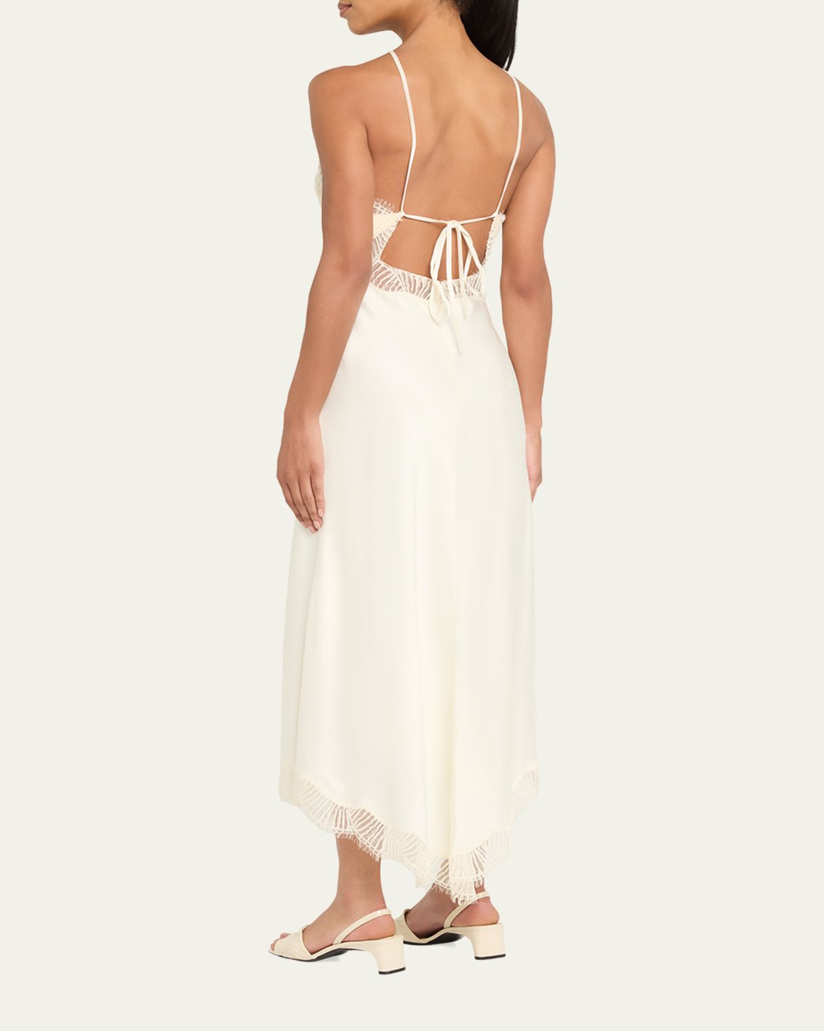A.L.C. Lucia Satin & Lace Midi Dress | Thumbnail 3 A.L.C. Lucia Satin & Lace Midi Dress | Thumbnail 3