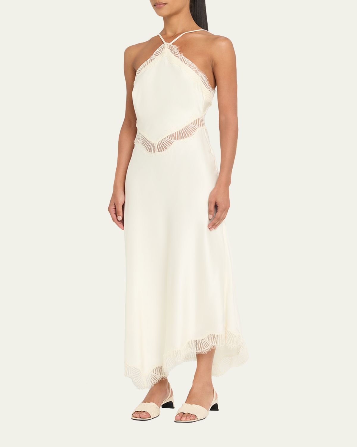 A.L.C. Lucia Satin & Lace Midi Dress | Thumbnail 4 A.L.C. Lucia Satin & Lace Midi Dress | Thumbnail 4