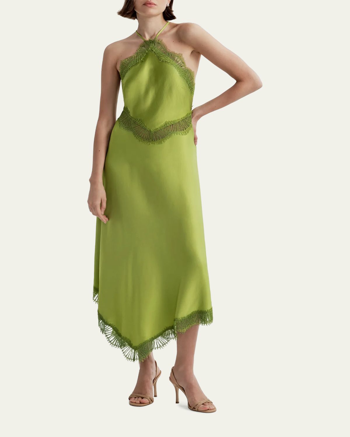 A.L.C. Lucia Satin & Lace Midi Dress | Thumbnail 2 A.L.C. Lucia Satin & Lace Midi Dress | Thumbnail 2