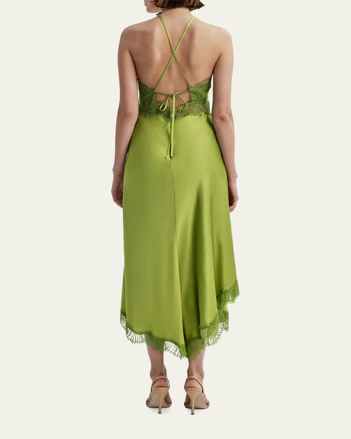 A.L.C. Lucia Satin & Lace Midi Dress | Thumbnail 3 A.L.C. Lucia Satin & Lace Midi Dress | Thumbnail 3