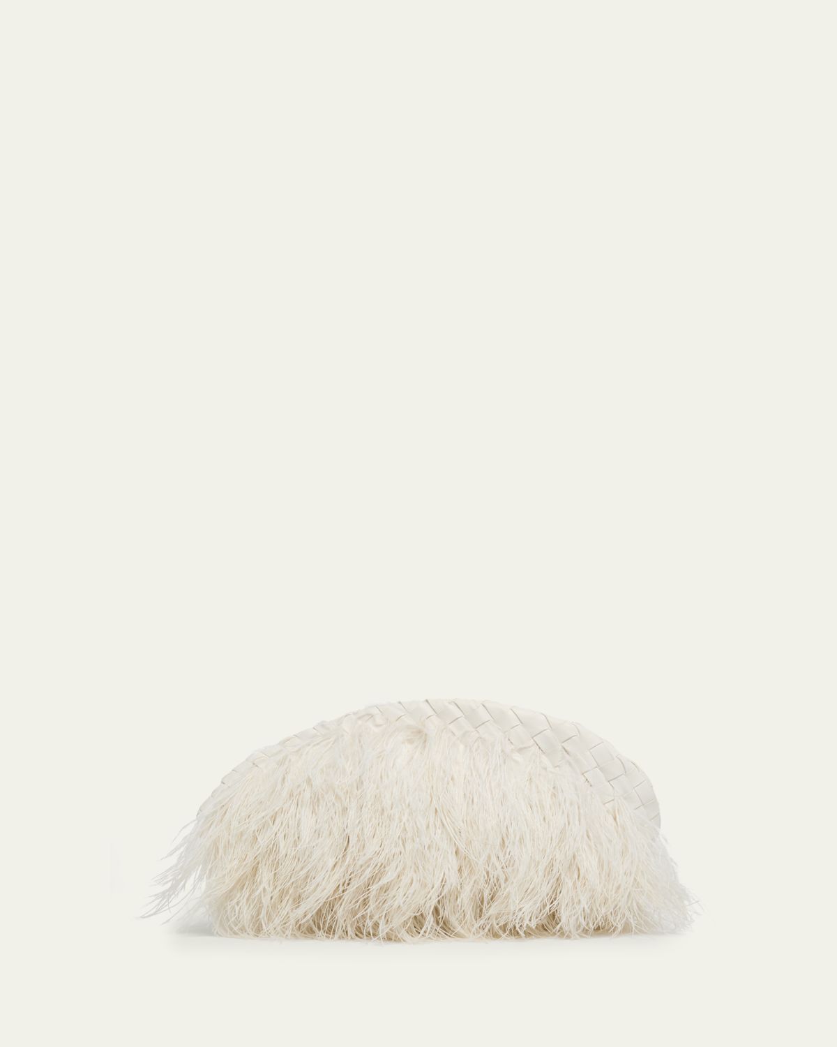 Bottega Veneta Nappa Leather & Feather Clutch Bag