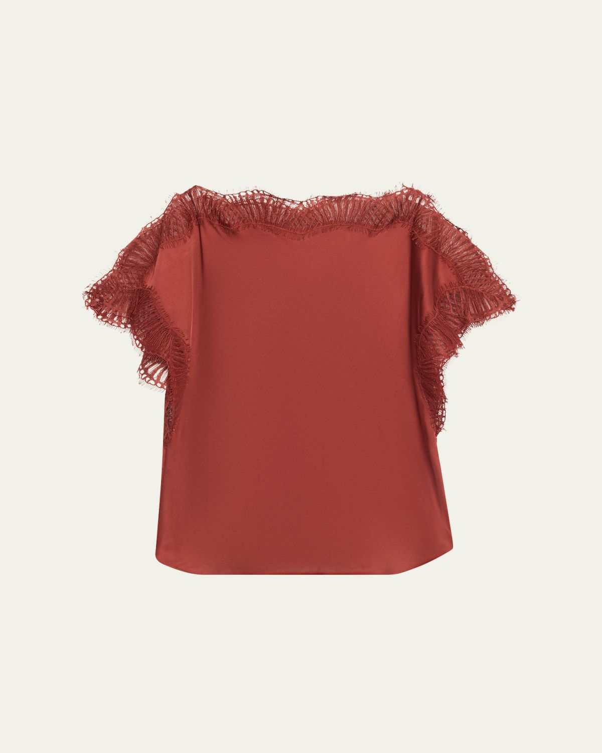 A.L.C. Luna Satin Lace-Trim Top - Women's Clothing