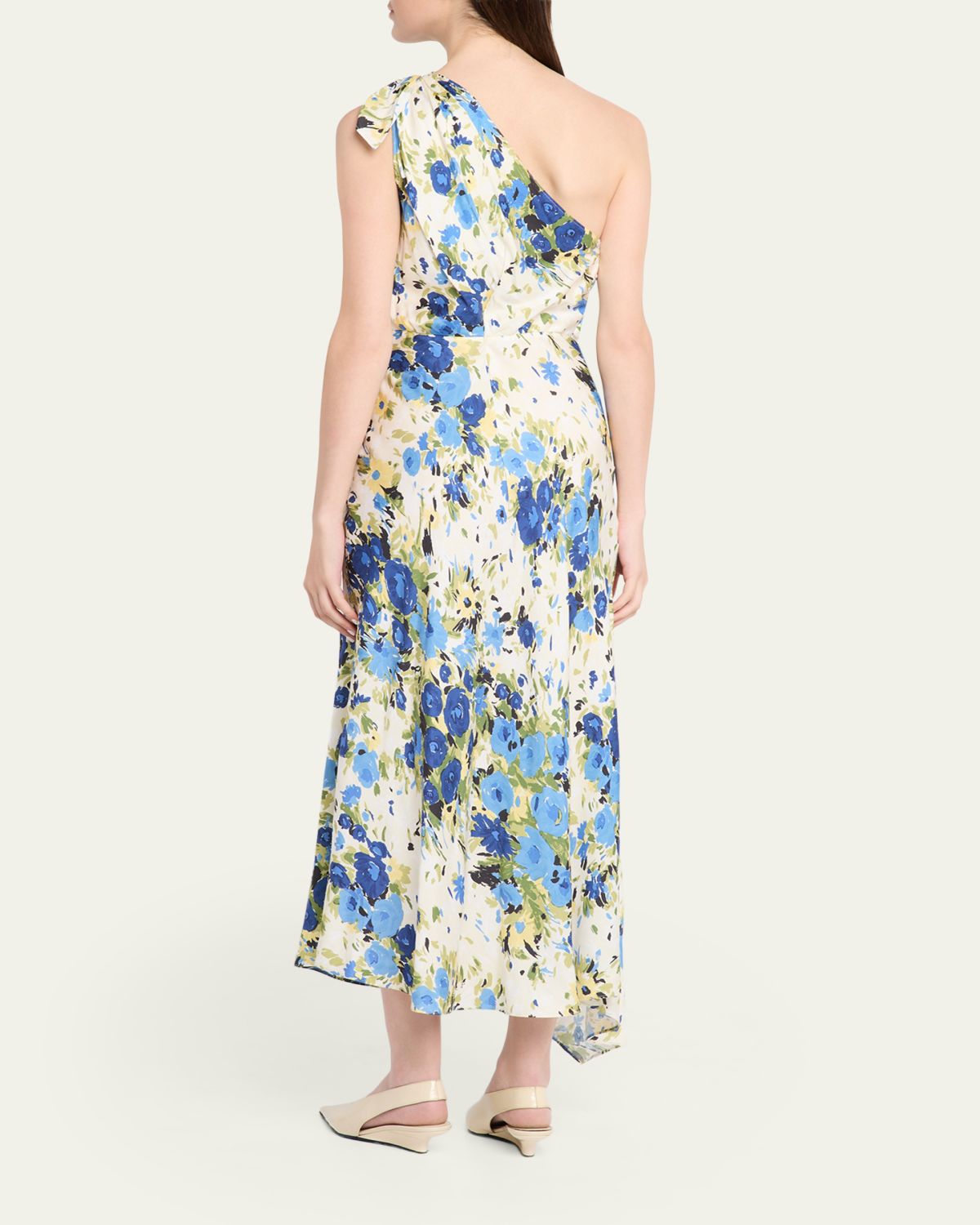 A.L.C. Eliana Floral Satin Draped Dress | Thumbnail 3 A.L.C. Eliana Floral Satin Draped Dress | Thumbnail 3