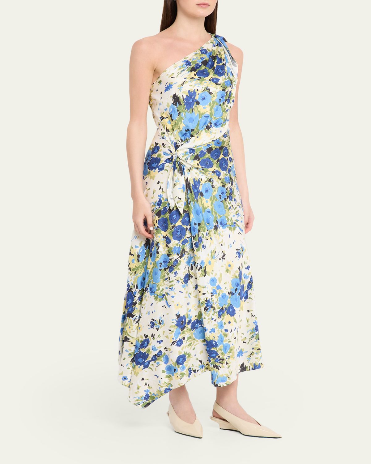 A.L.C. Eliana Floral Satin Draped Dress | Thumbnail 4 A.L.C. Eliana Floral Satin Draped Dress | Thumbnail 4