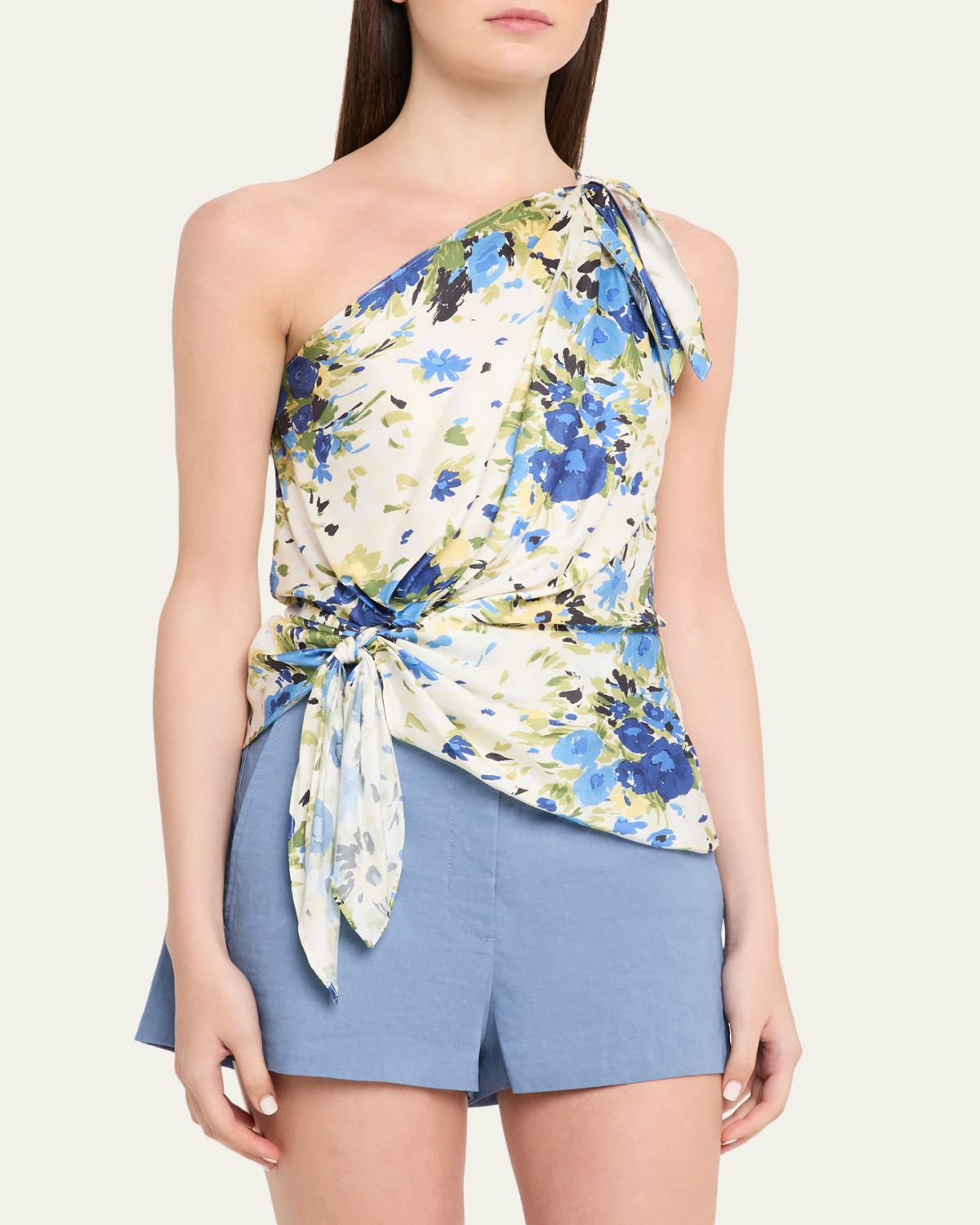 A.L.C. Eliana One-Shoulder Satin Scarf Top | Thumbnail 4