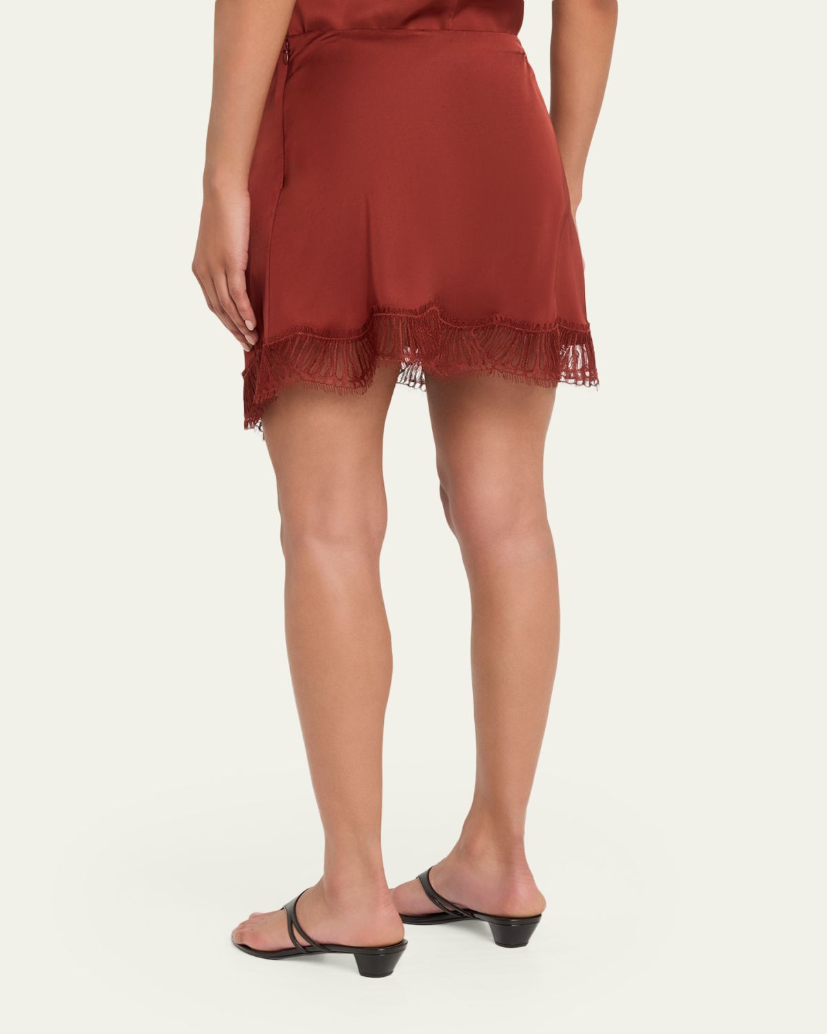 A.L.C. Dion Satin Lace-Trim Mini Skirt | Thumbnail 3 A.L.C. Dion Satin Lace-Trim Mini Skirt | Thumbnail 3