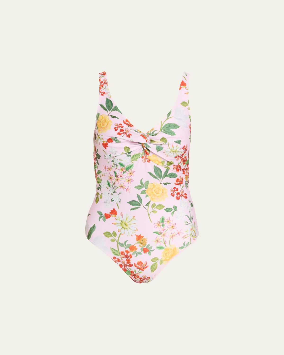 Verandah Twisted Drape Floral One-Piece Swimsuit