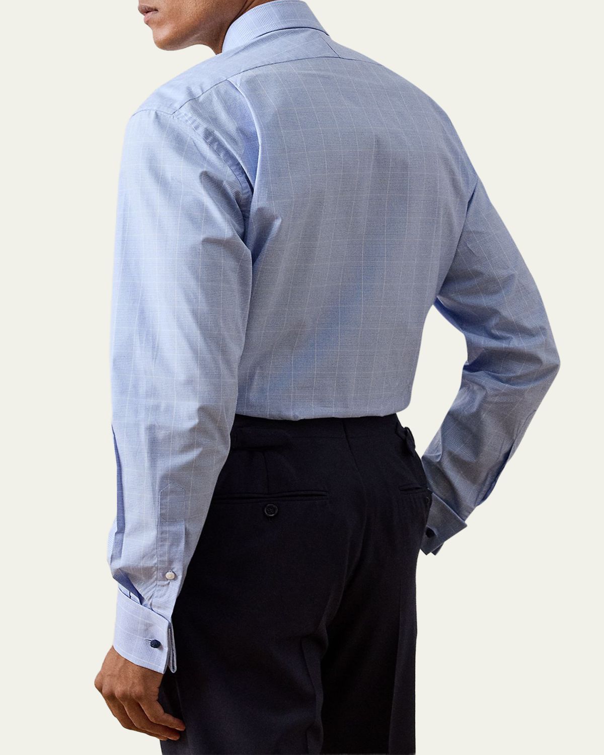 Ralph Lauren Purple Label Men's Cotton Glen Check French Cuff Dress Shirt | Thumbnail 3