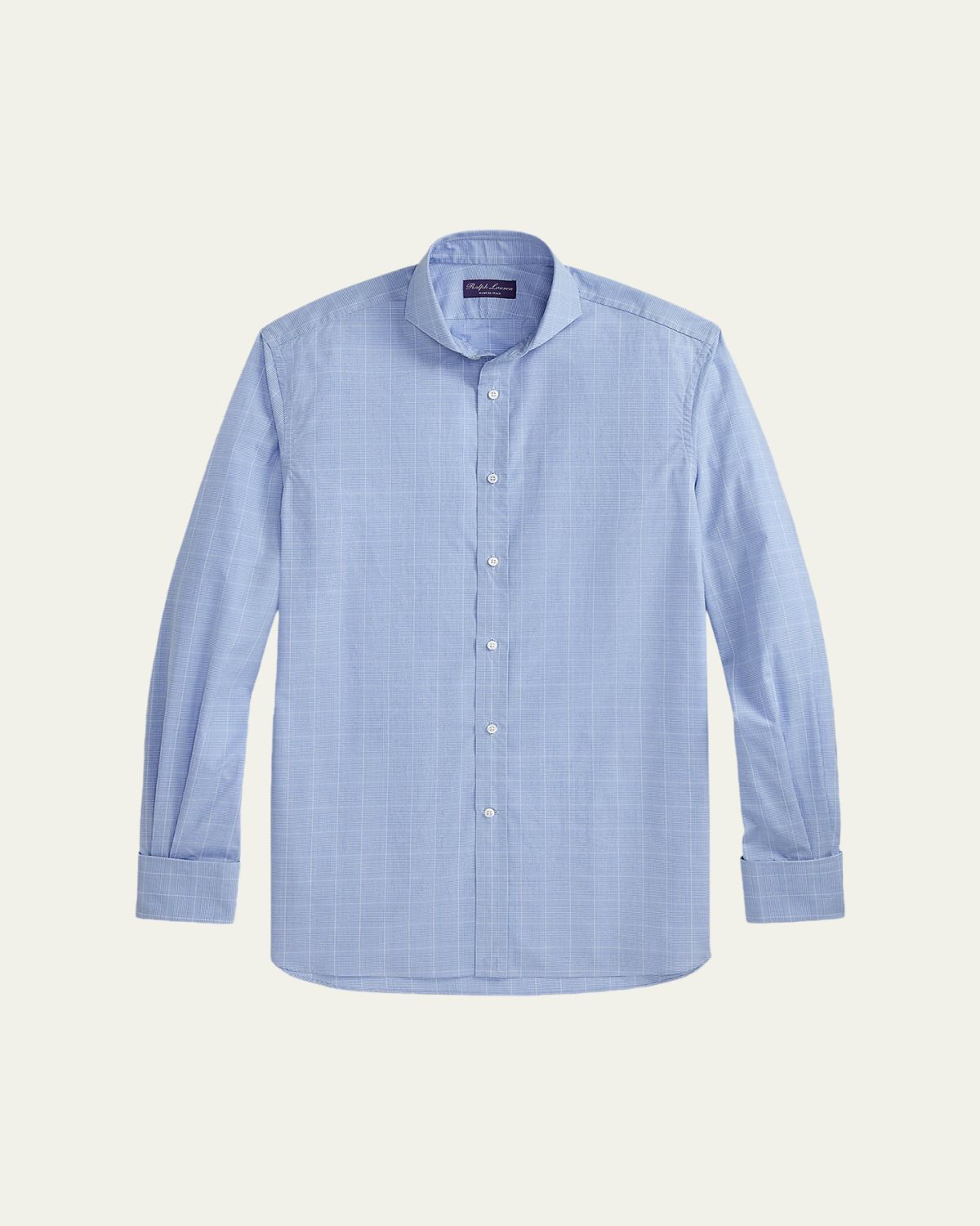Ralph Lauren Purple Label Men's Cotton Glen Check French Cuff Dress Shirt