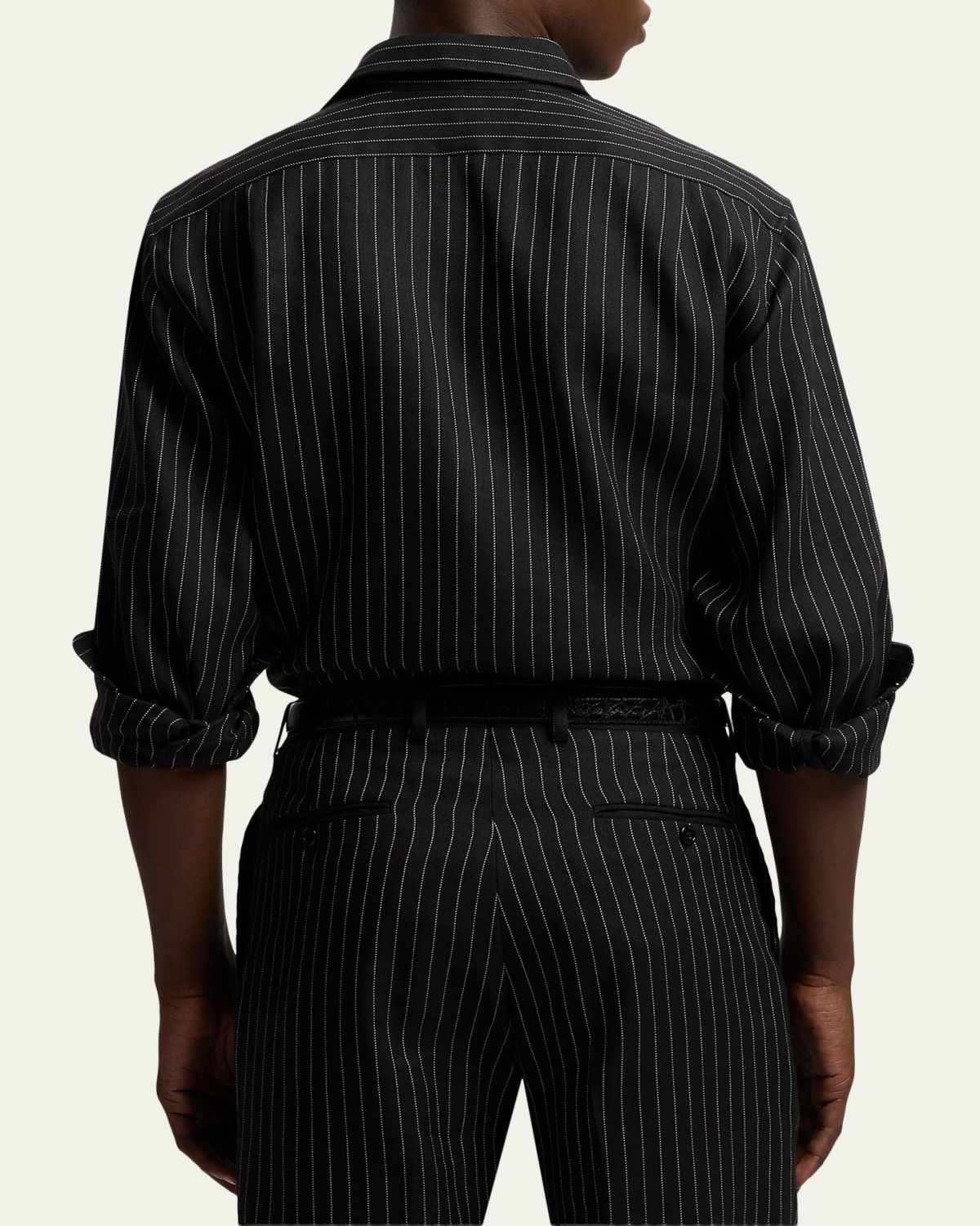 Ralph Lauren Purple Label Men's Pinstripe Wool/Linen Sport Shirt | Thumbnail 3 Ralph Lauren Purple Label Men's Pinstripe Wool/Linen Sport Shirt | Thumbnail 3
