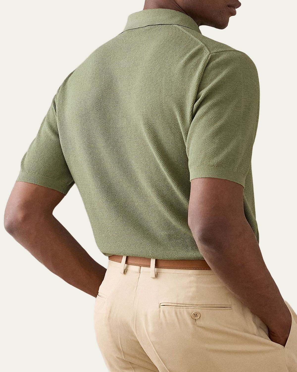 Ralph Lauren Purple Label Men's Silk-Blend Short-Sleeve Polo Sweater | Thumbnail 3 Ralph Lauren Purple Label Men's Silk-Blend Short-Sleeve Polo Sweater | Thumbnail 3