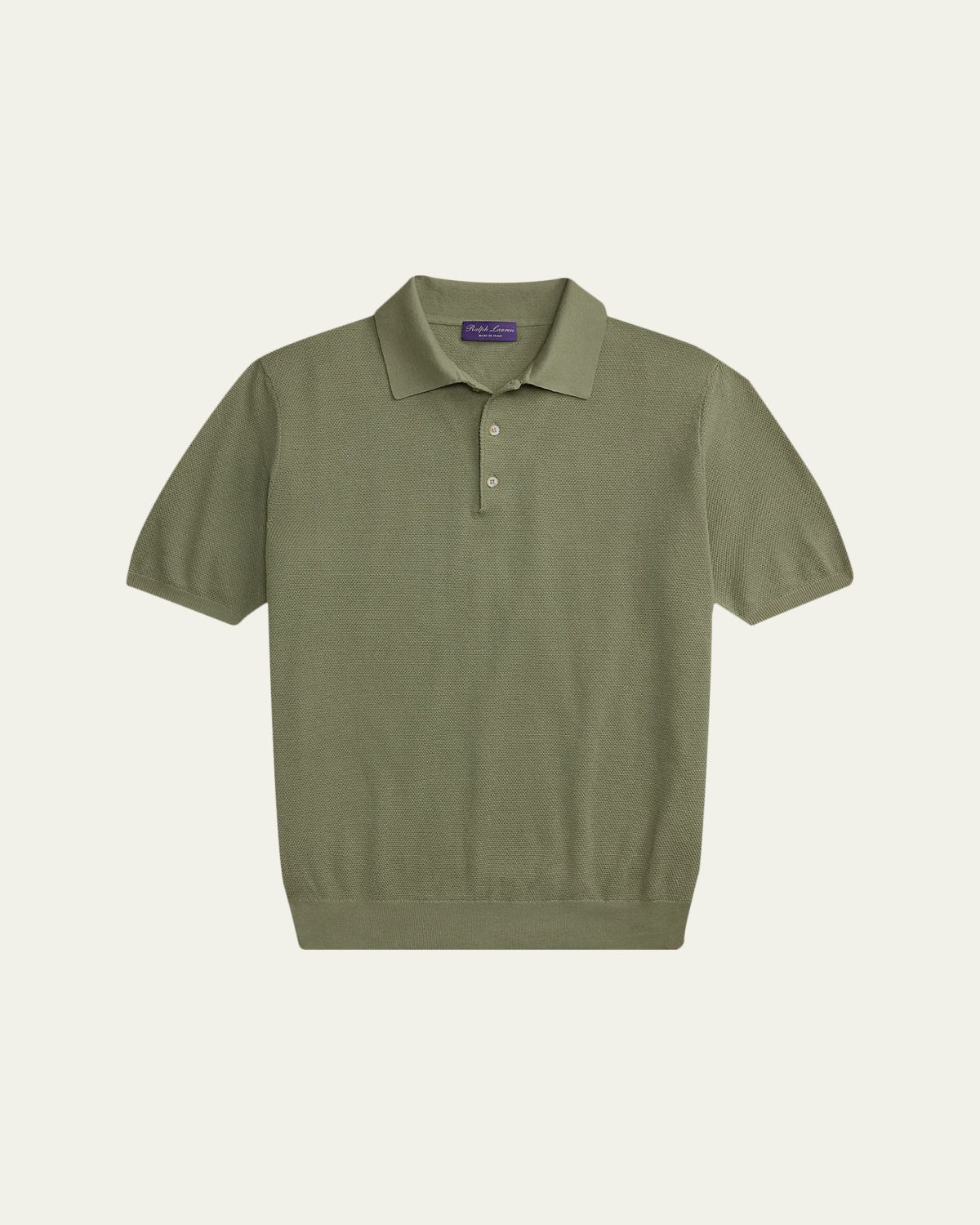 Ralph Lauren Purple Label Men's Silk-Blend Short-Sleeve Polo Sweater