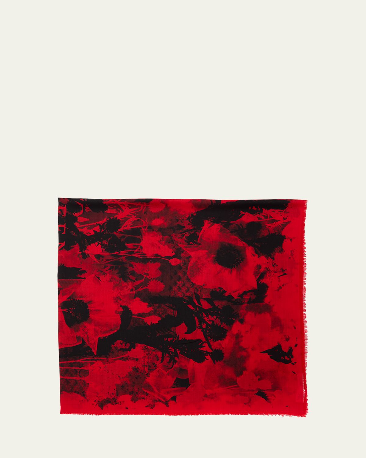 McQueen Poppy Collage Silk Scarf