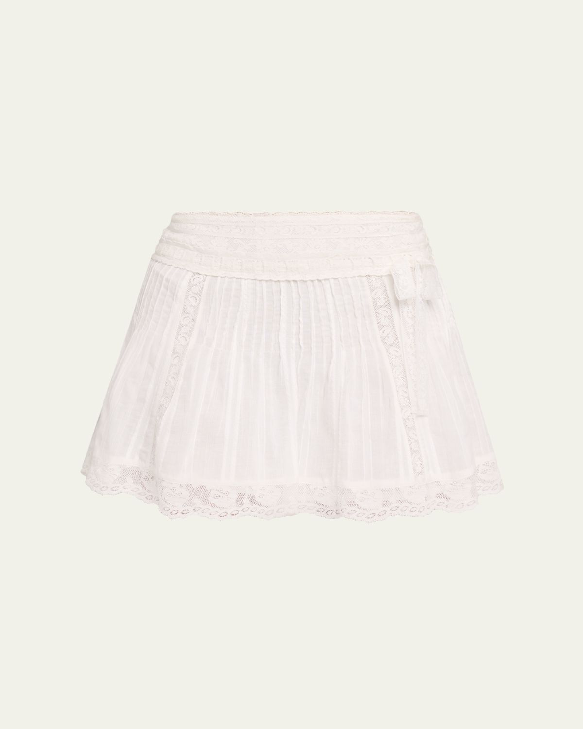 LoveShackFancy Solena Cotton Victorian Mini Skirt