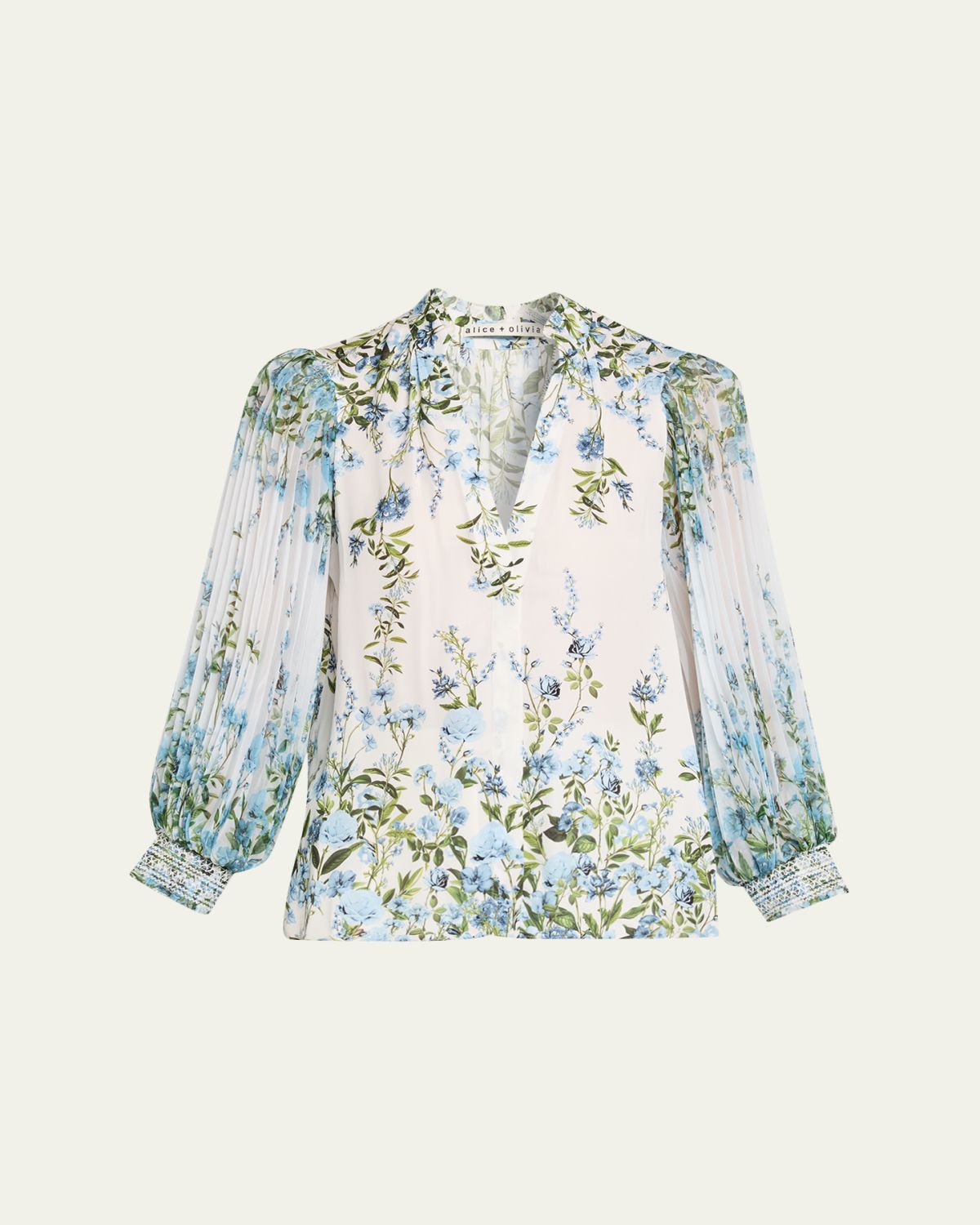 ALICE + OLIVIA Ilan Pleated-Sleeve Blouse | Thumbnail 6 ALICE + OLIVIA Ilan Pleated-Sleeve Blouse | Thumbnail 6