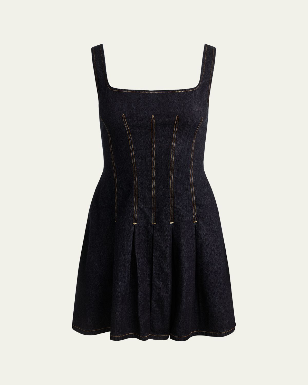 ALICE + OLIVIA Hollis Flared Denim Mini Dress | Thumbnail 8