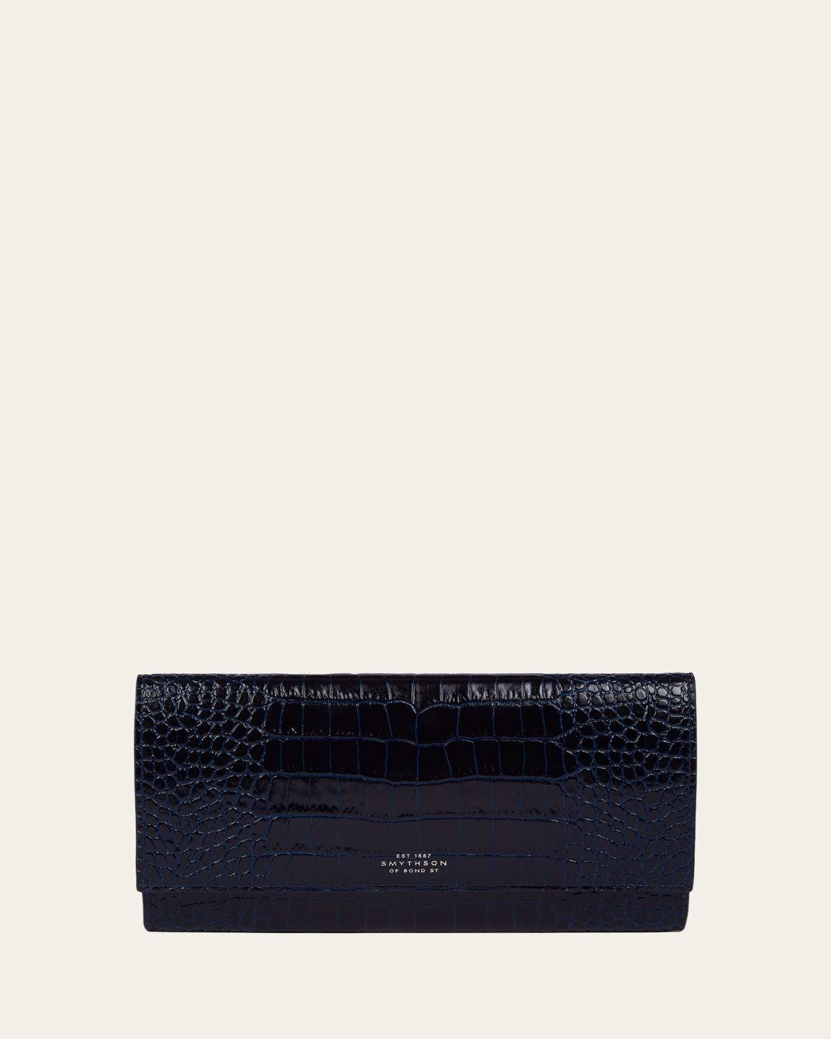 Smythson Marshall Mara Croc-Embossed Leather Travel Wallet