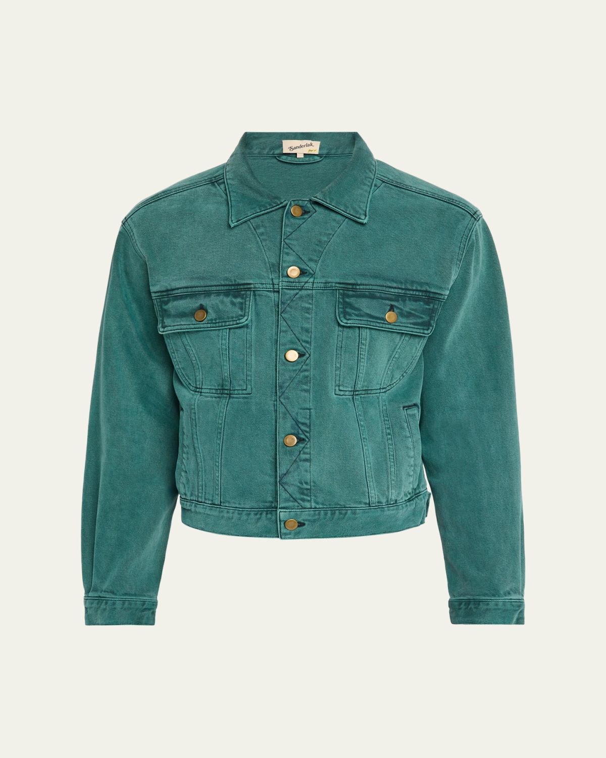 Sanderlak Men's Cropped Washed Denim Jacket | Thumbnail 6 Sanderlak Men's Cropped Washed Denim Jacket | Thumbnail 6
