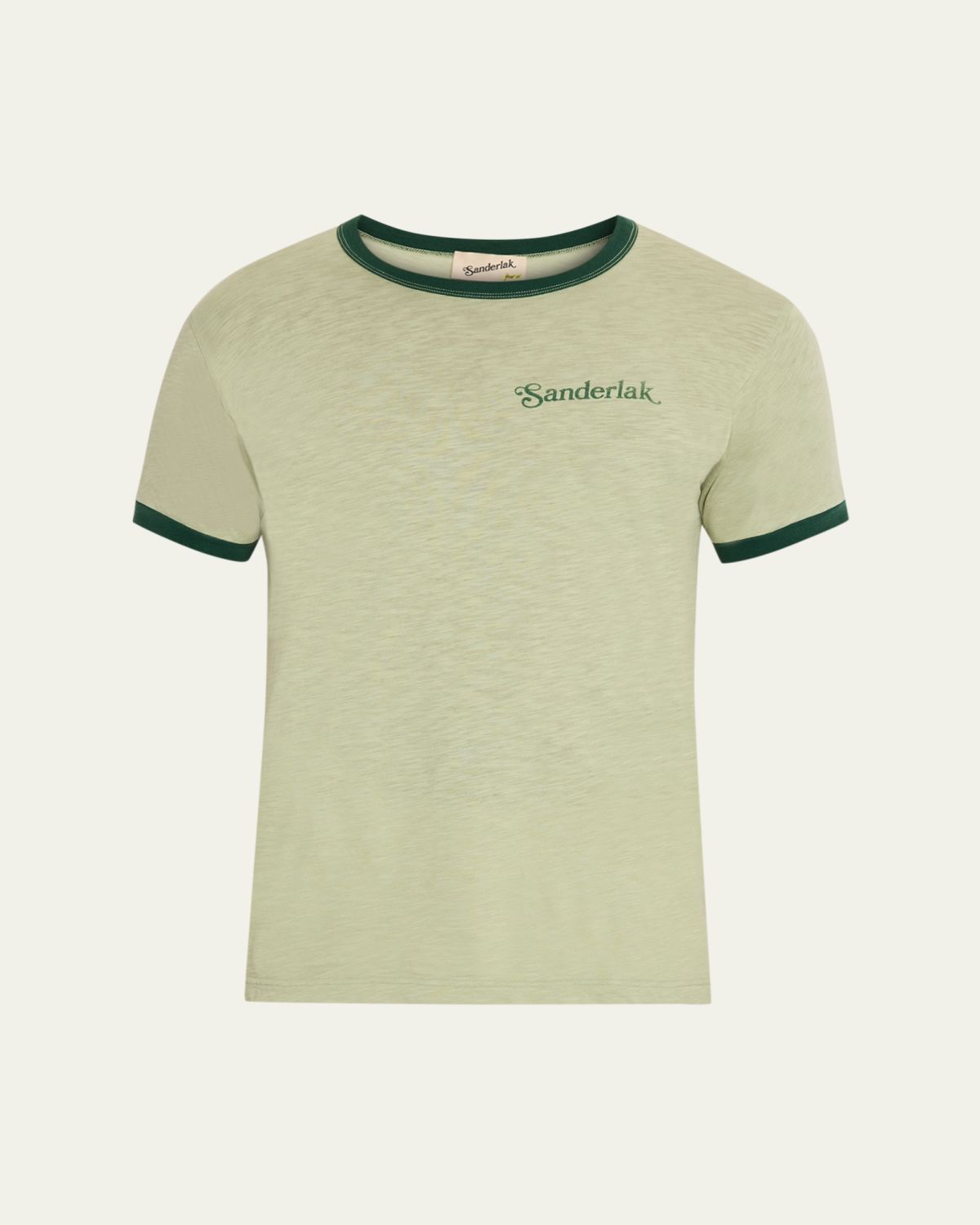 Sanderlak Men's Contrast-Rib Logo Crewneck T-Shirt | Thumbnail 6 Sanderlak Men's Contrast-Rib Logo Crewneck T-Shirt | Thumbnail 6