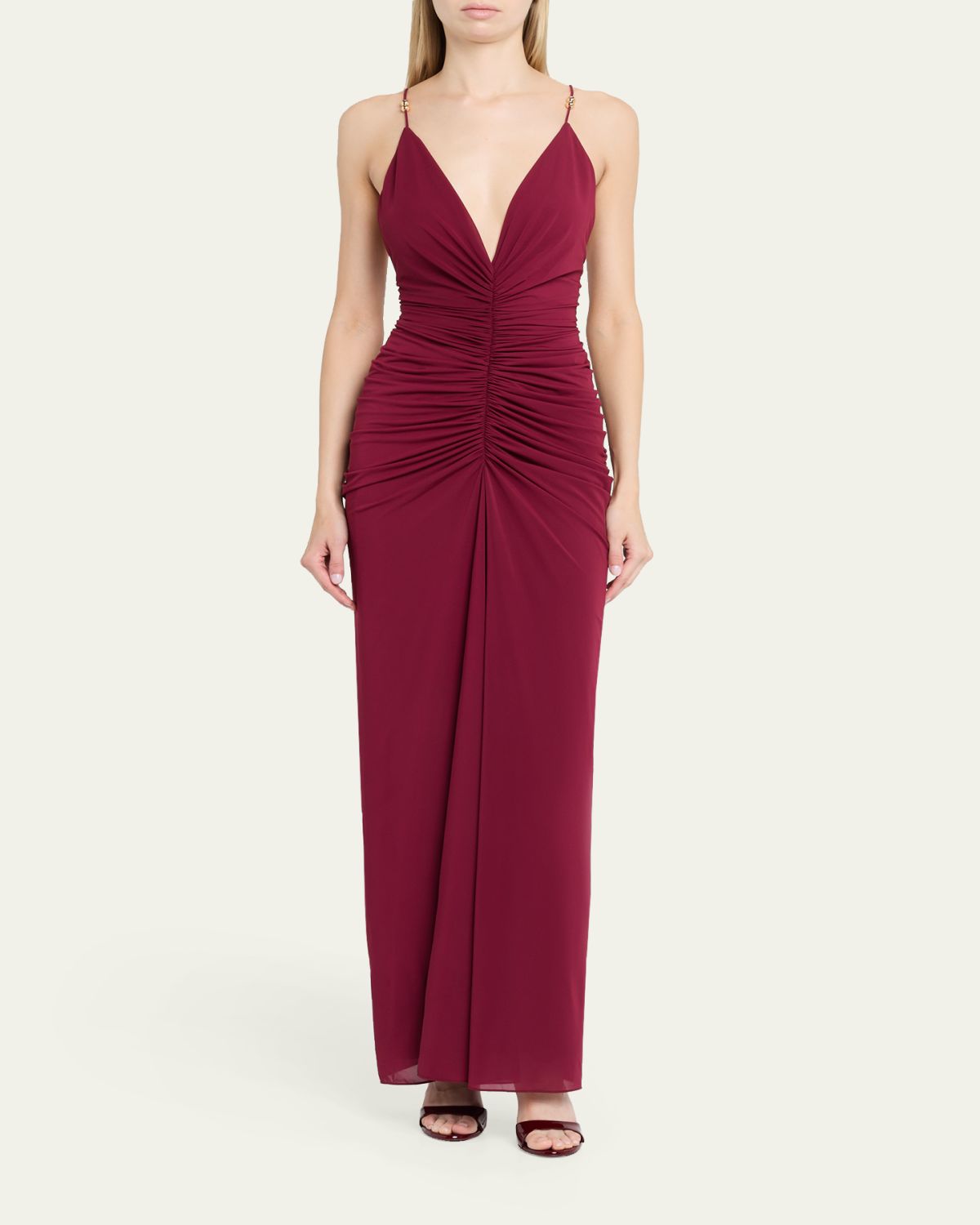 Ronny Kobo Anya Ruched Tissue Jersey Column Gown | Thumbnail 2