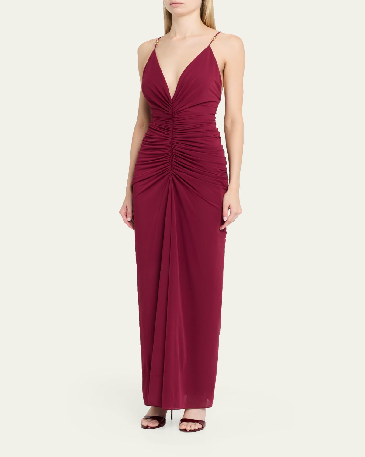 Ronny Kobo Anya Ruched Tissue Jersey Column Gown | Thumbnail 4