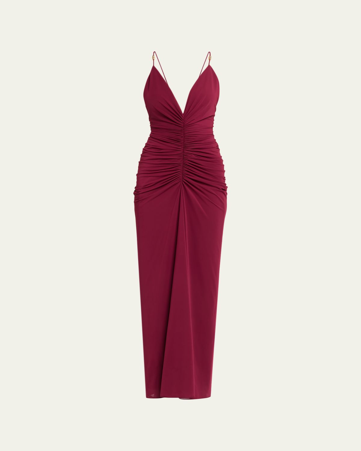 Ronny Kobo Anya Ruched Tissue Jersey Column Gown