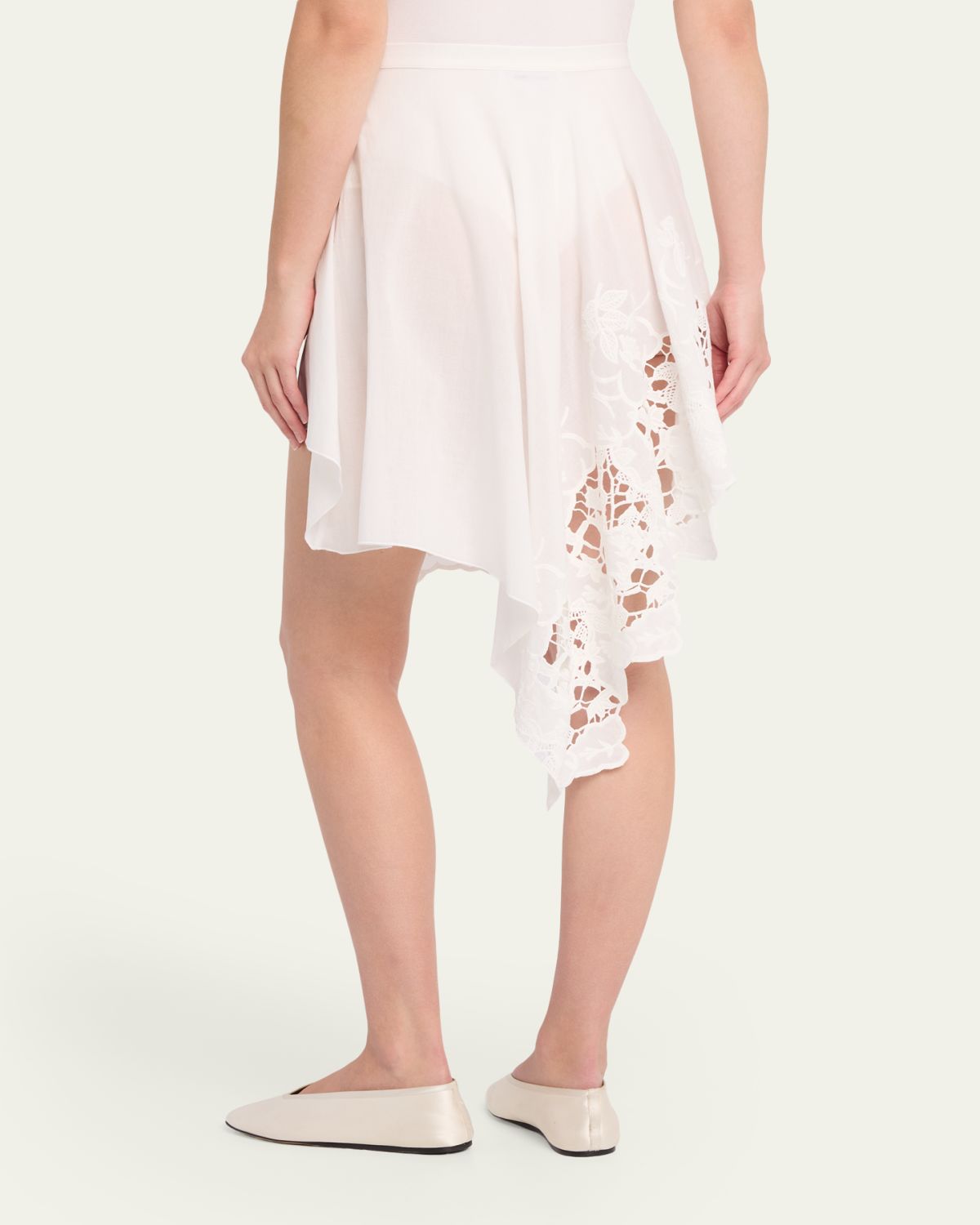 Ronny Kobo Ashley Embroidered Asymmetric Cotton Skirt | Thumbnail 3