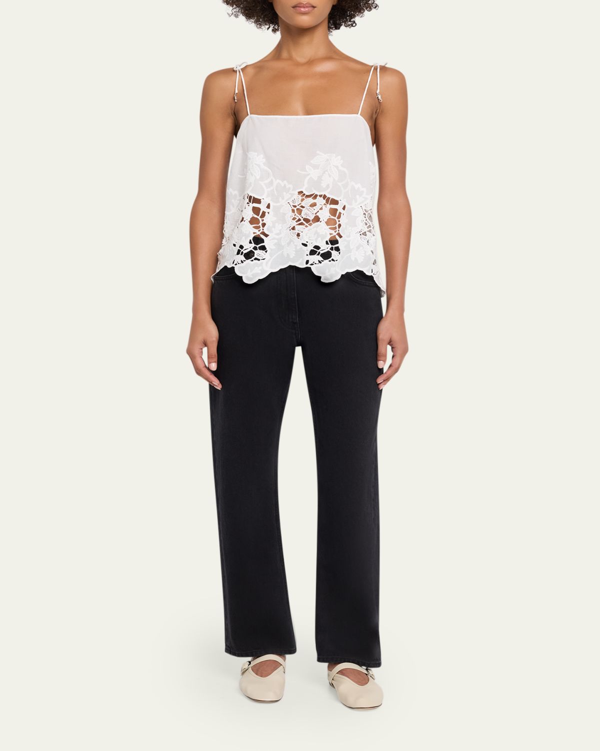 Ronny Kobo Blaire Floral-Embroidered Cotton Top | Thumbnail 2