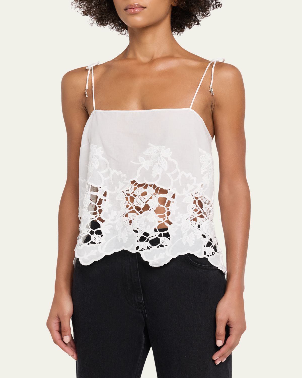 Ronny Kobo Blaire Floral-Embroidered Cotton Top | Thumbnail 4