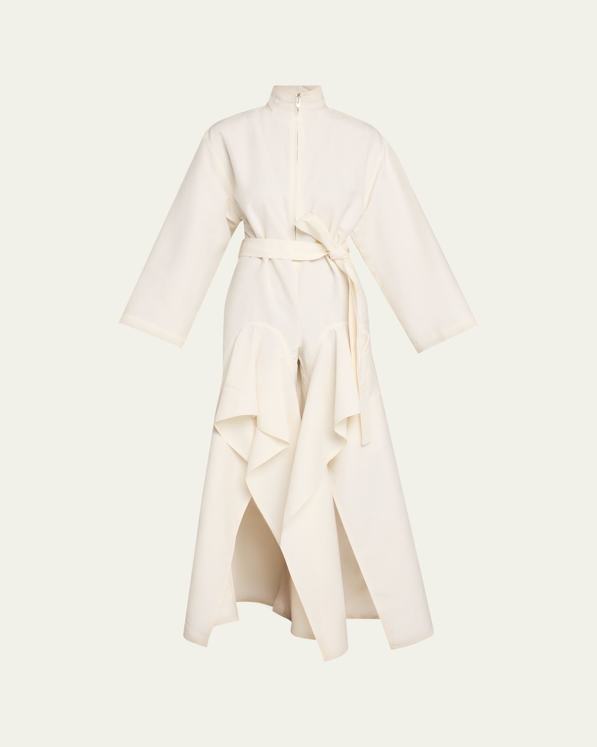ALAÏA Ruffle Slit Straight-Leg Zip Jumpsuit | Thumbnail 6 ALAÏA Ruffle Slit Straight-Leg Zip Jumpsuit | Thumbnail 6