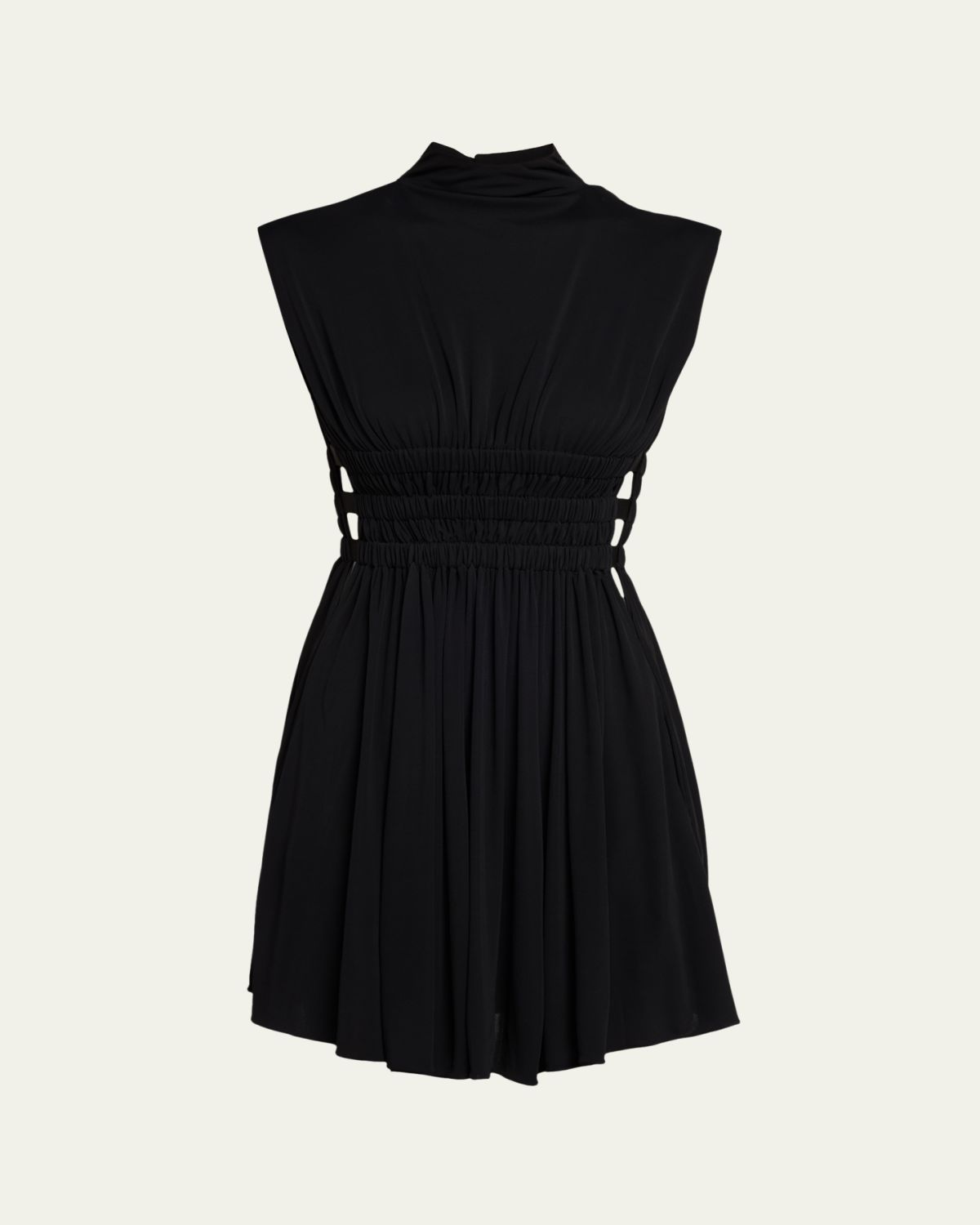 ALAIA Mock-Neck Waist-Cutout Jersey Backless Mini Dress - Women's Clothing