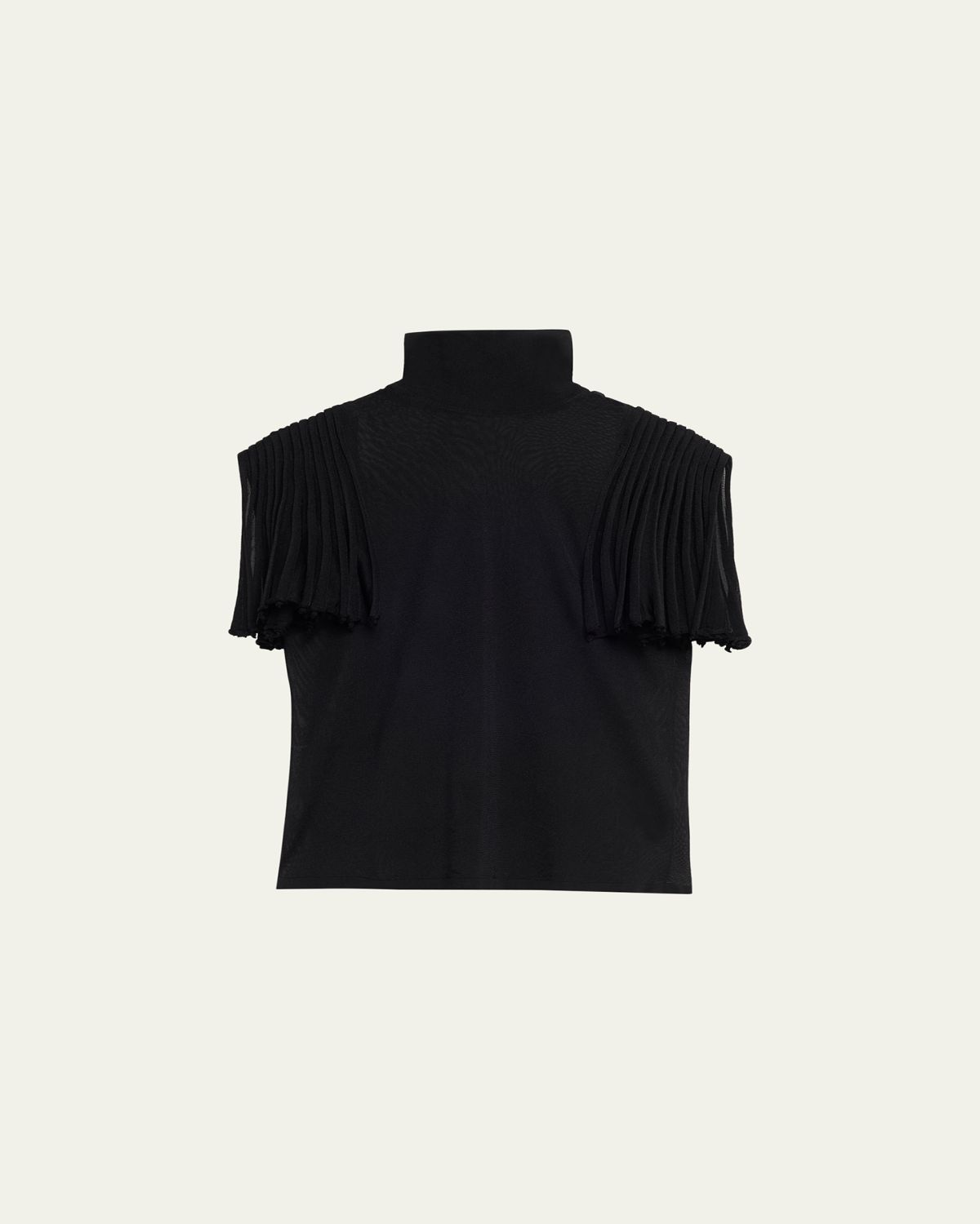 ALAIA Godet-Sleeve Turtleneck Top