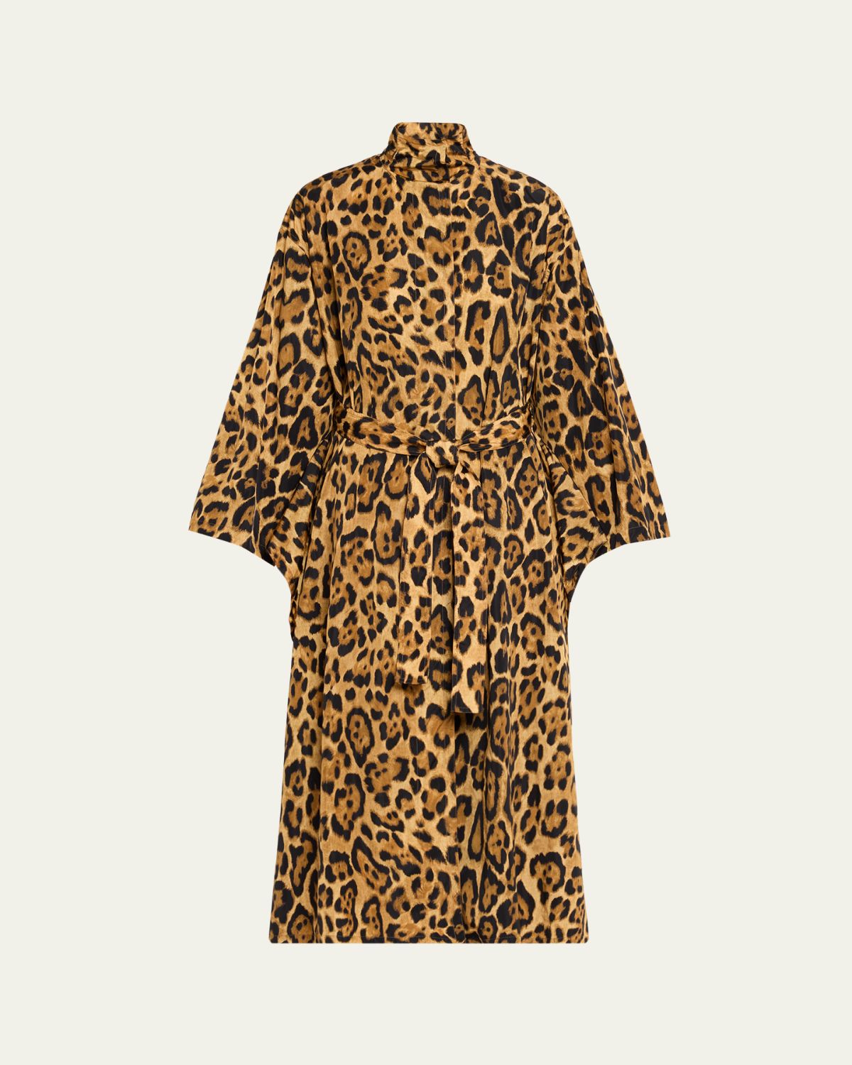 ALAIA Pleated Leopard-Print Nylon Belted Trench Coat