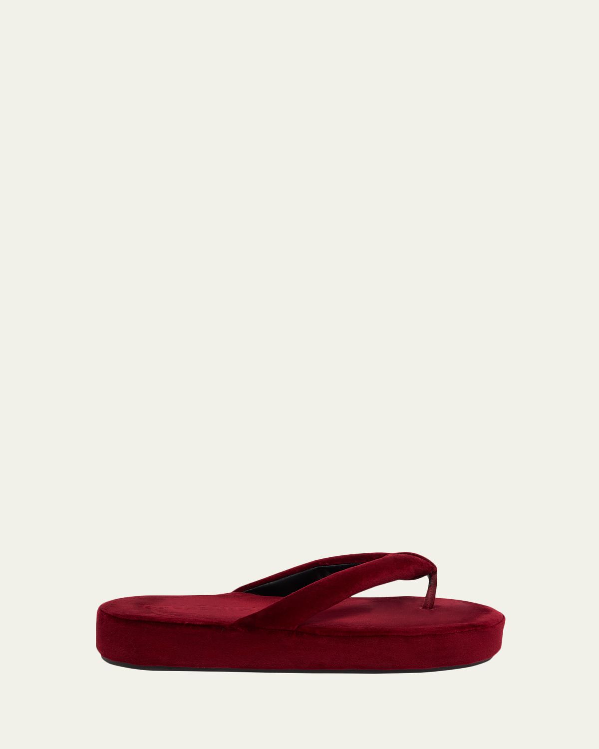 Balenciaga Jet Lag Stretch Velvet Platform Thong Sandals