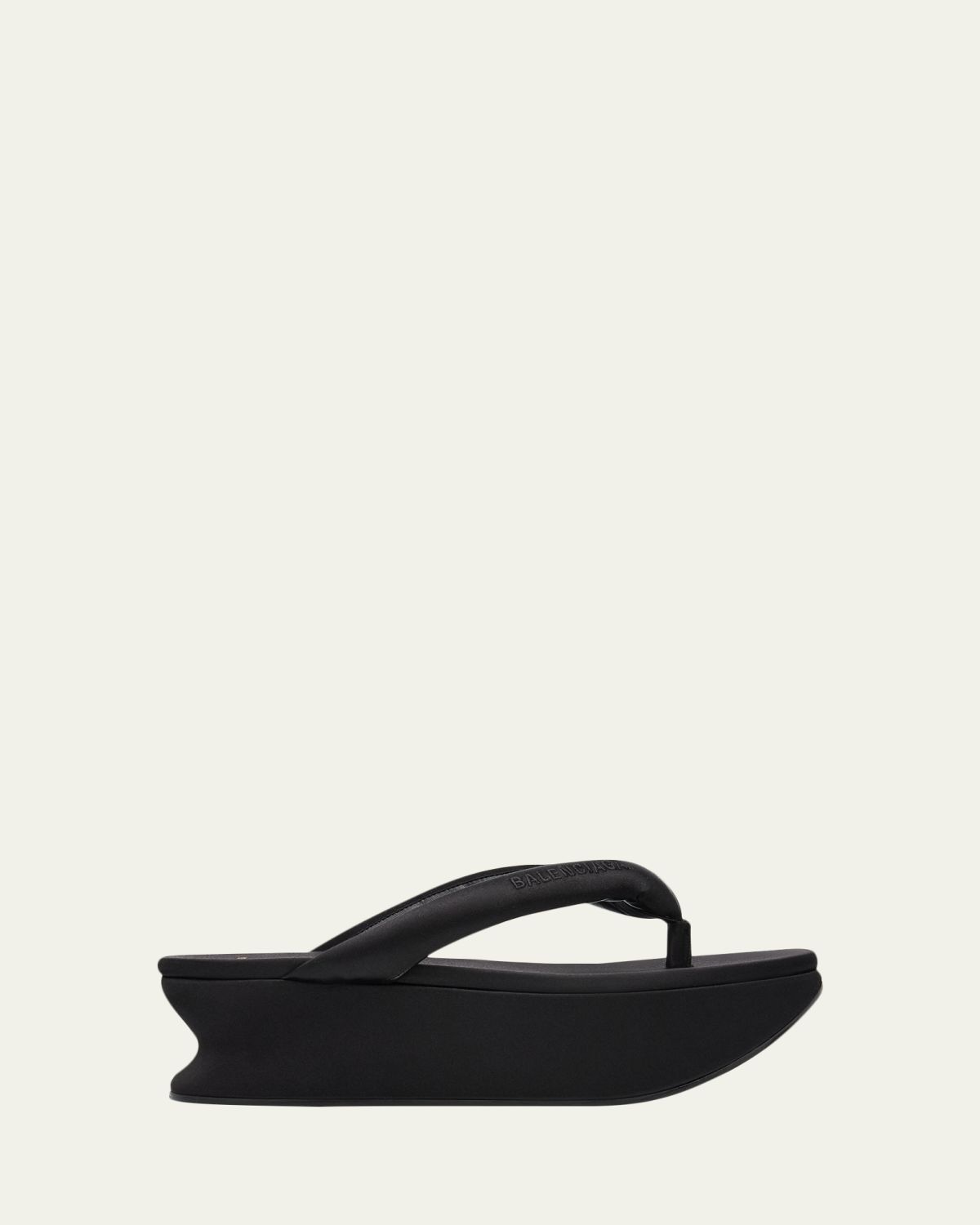 Balenciaga 90mm Gaeta Satin Platform Thong Sandals
