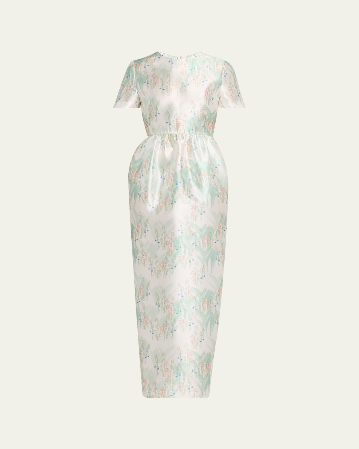 BERNADETTE Lexi Floral Satin Empire-Waist Column Maxi Dress | Thumbnail 6
