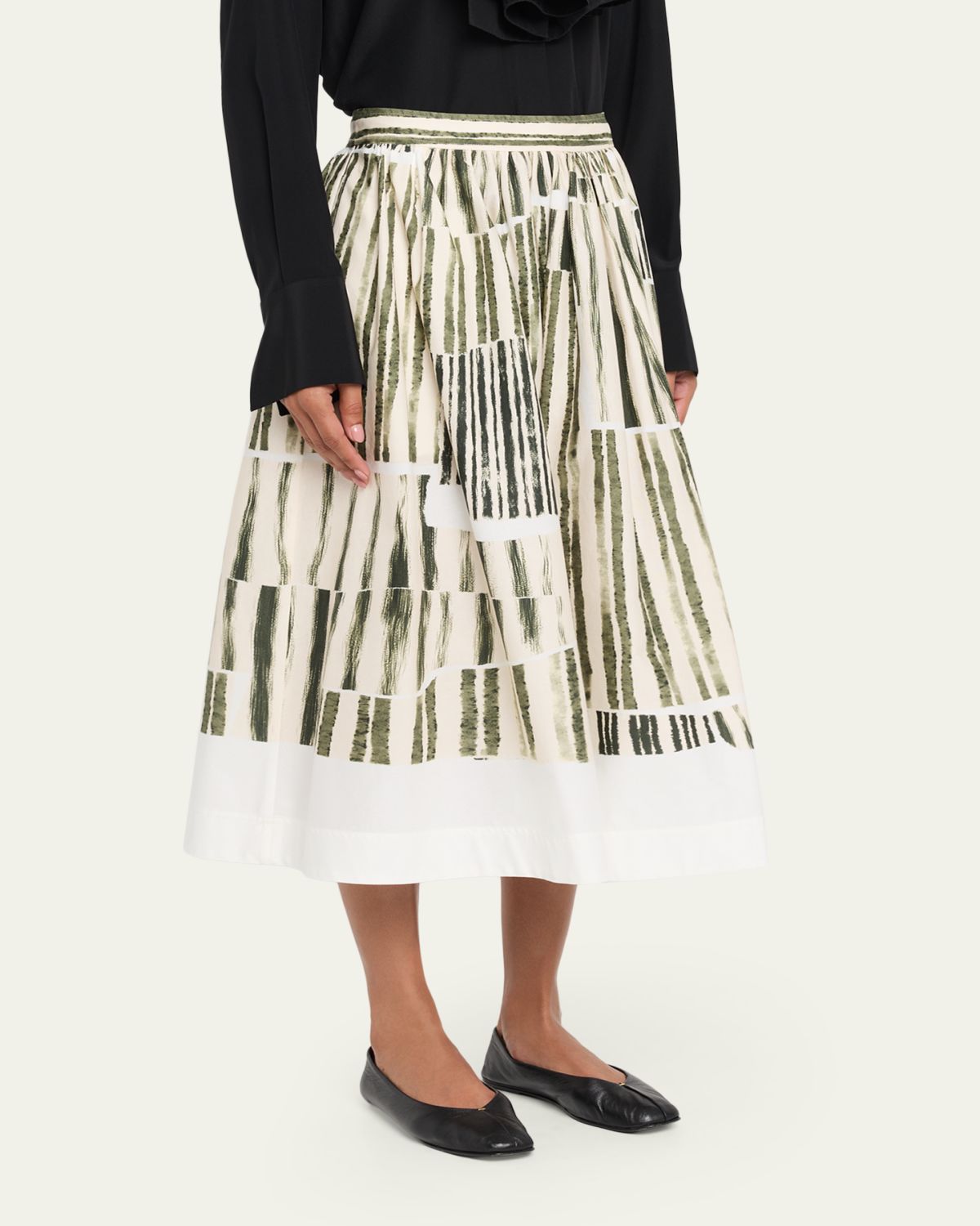 Jason Wu Collection Stripe Collage A-Line Midi Skirt | Thumbnail 4