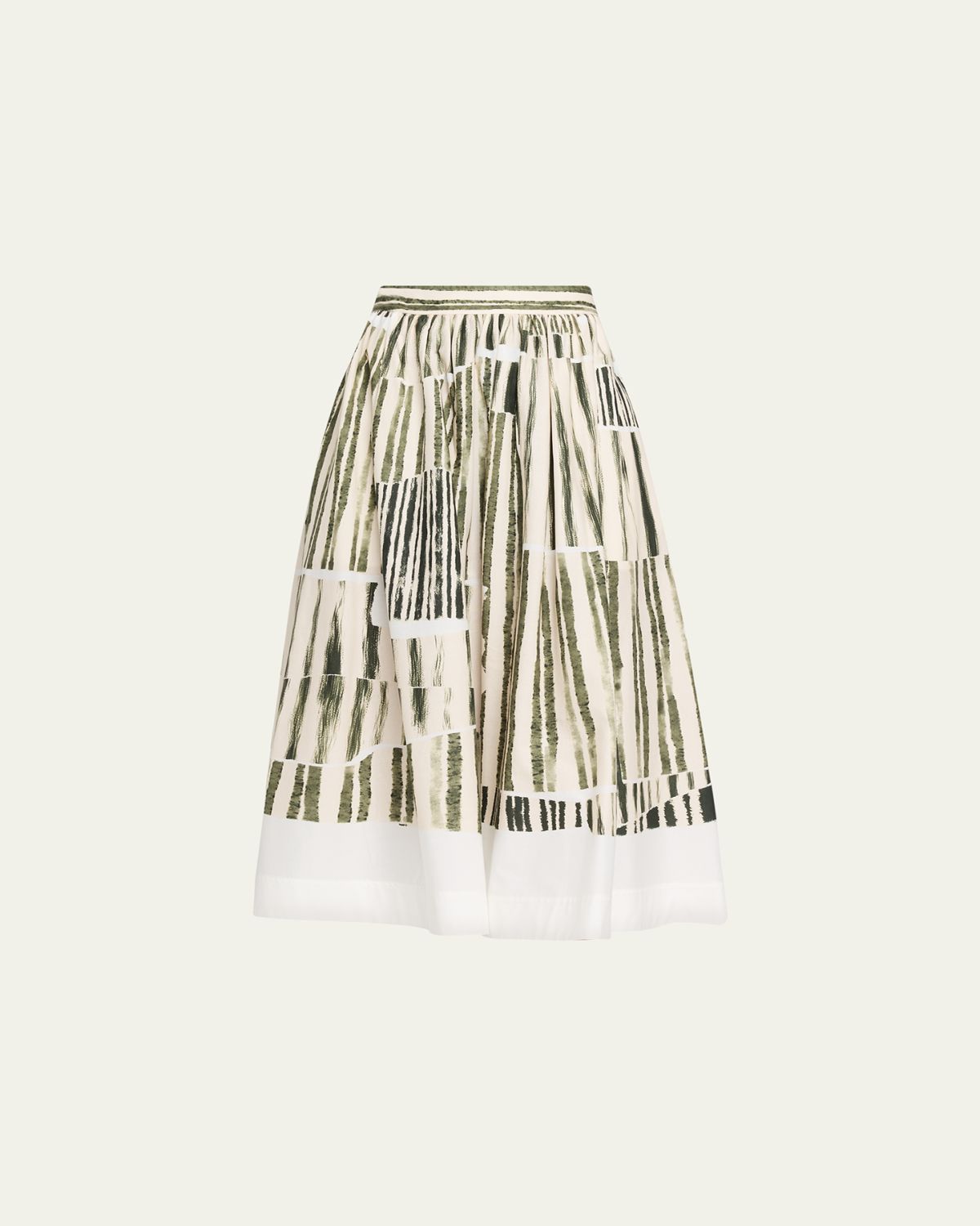 Jason Wu Collection Stripe Collage A-Line Midi Skirt