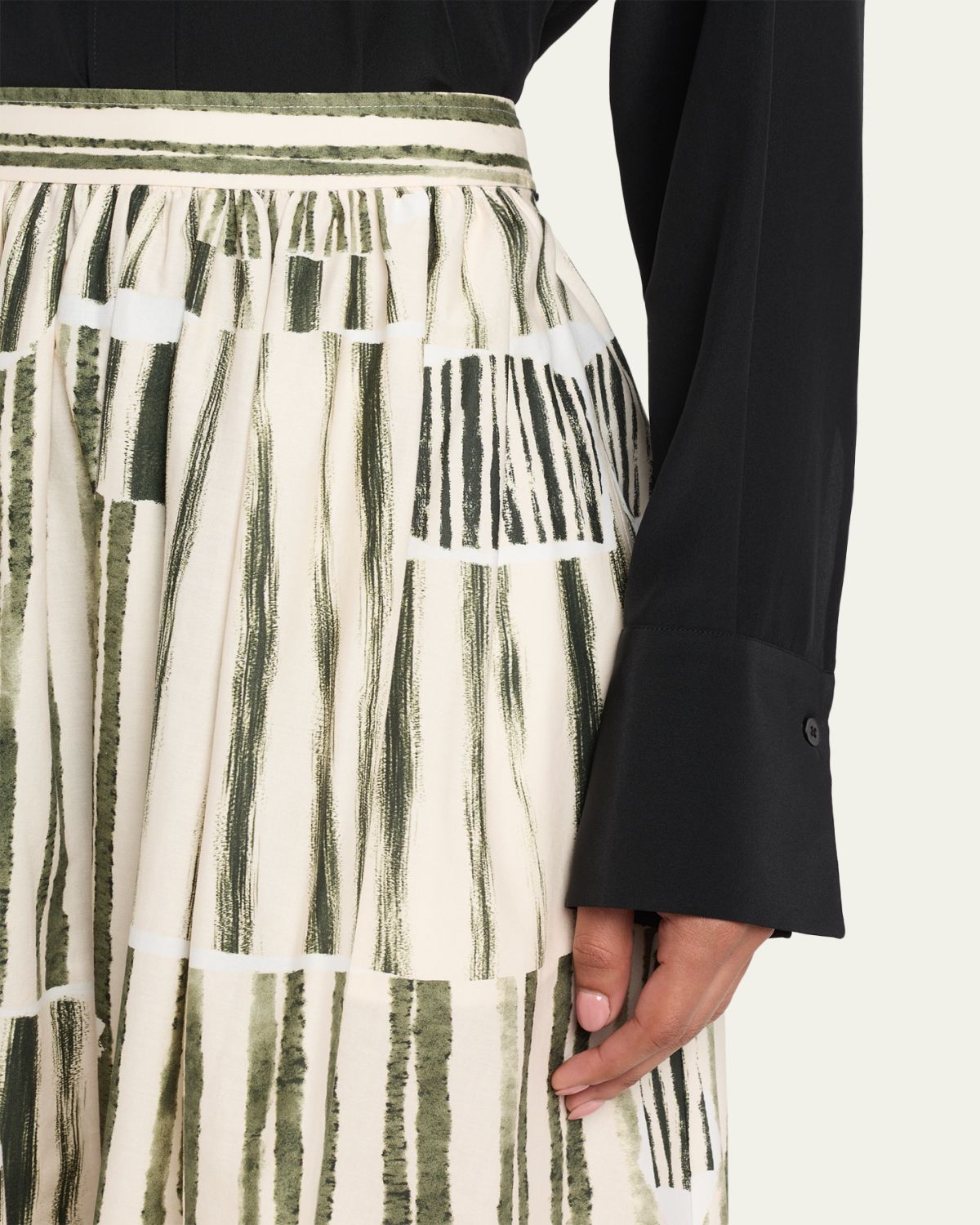 Jason Wu Collection Stripe Collage A-Line Midi Skirt | Thumbnail 5