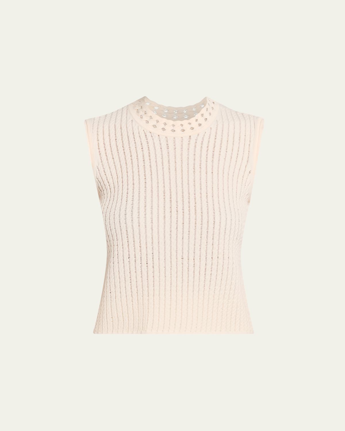 Jason Wu Collection Openwork Cable Knit Sleeveless Sweater