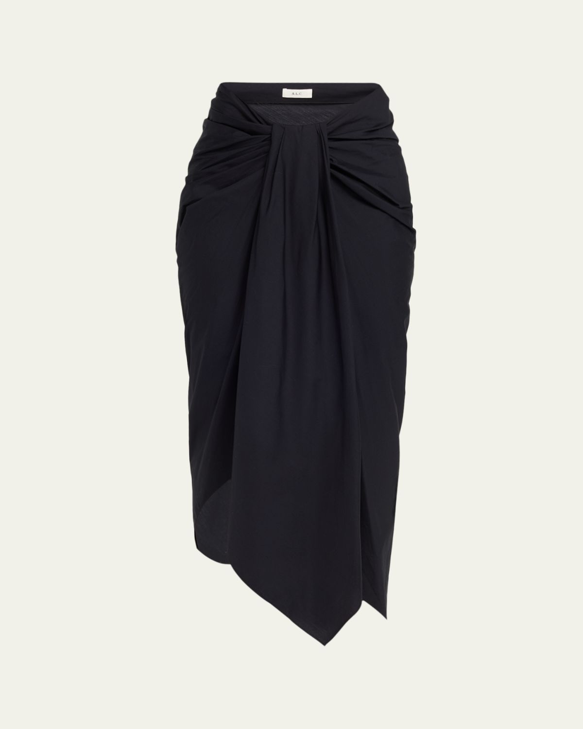 A.L.C. Rhodes Draped Cotton Midi Skirt