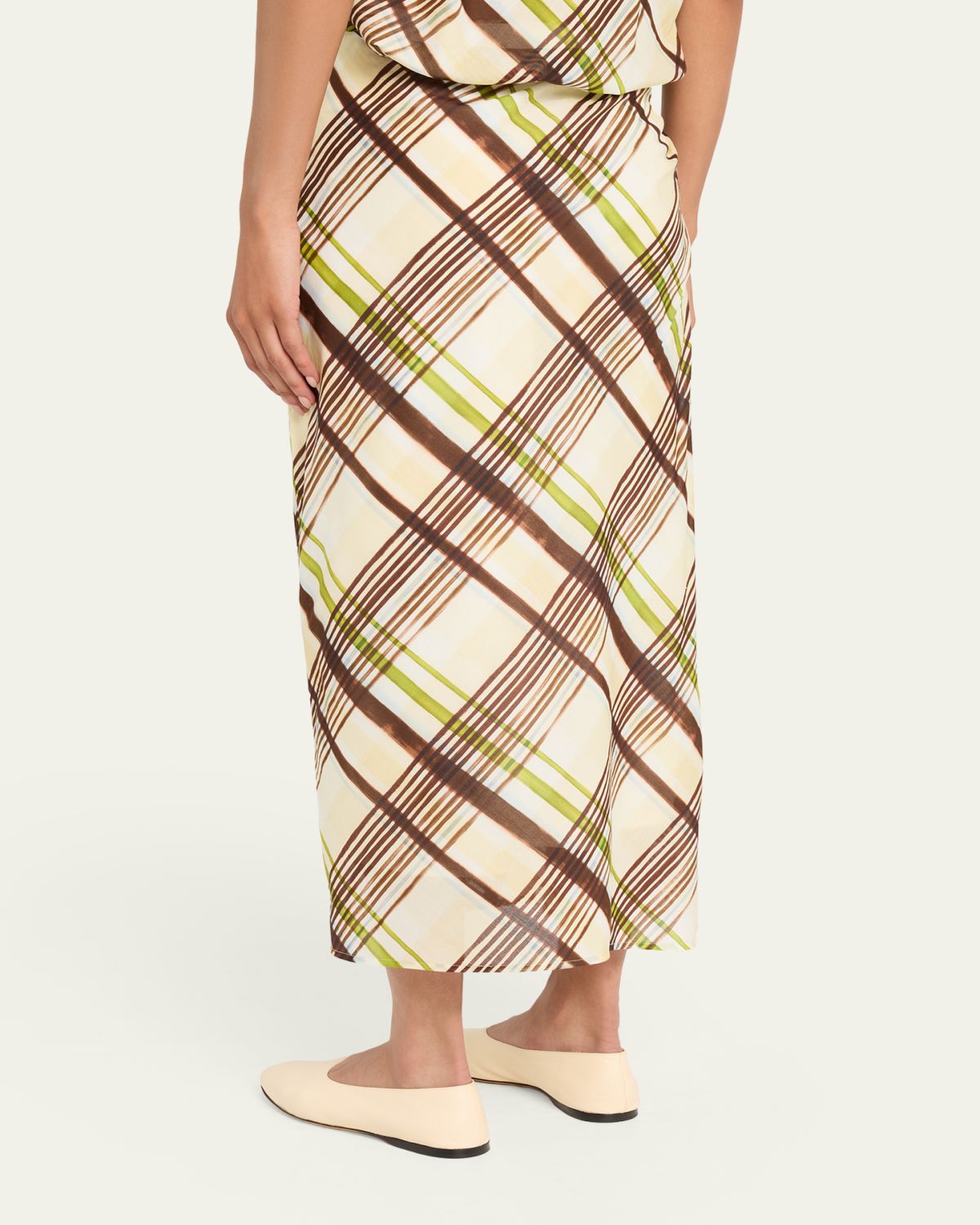 A.L.C. Jean Draped Plaid Midi Skirt | Thumbnail 3
