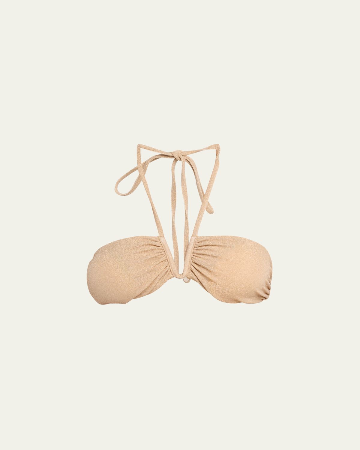 Ramy Brook June Metallic Halter Bikini Top