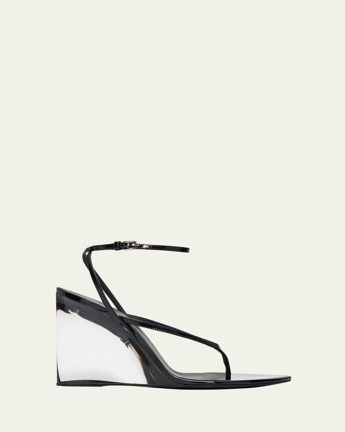 ALAÏA 90mm Patent Leather Wedge Sandals | Thumbnail 6