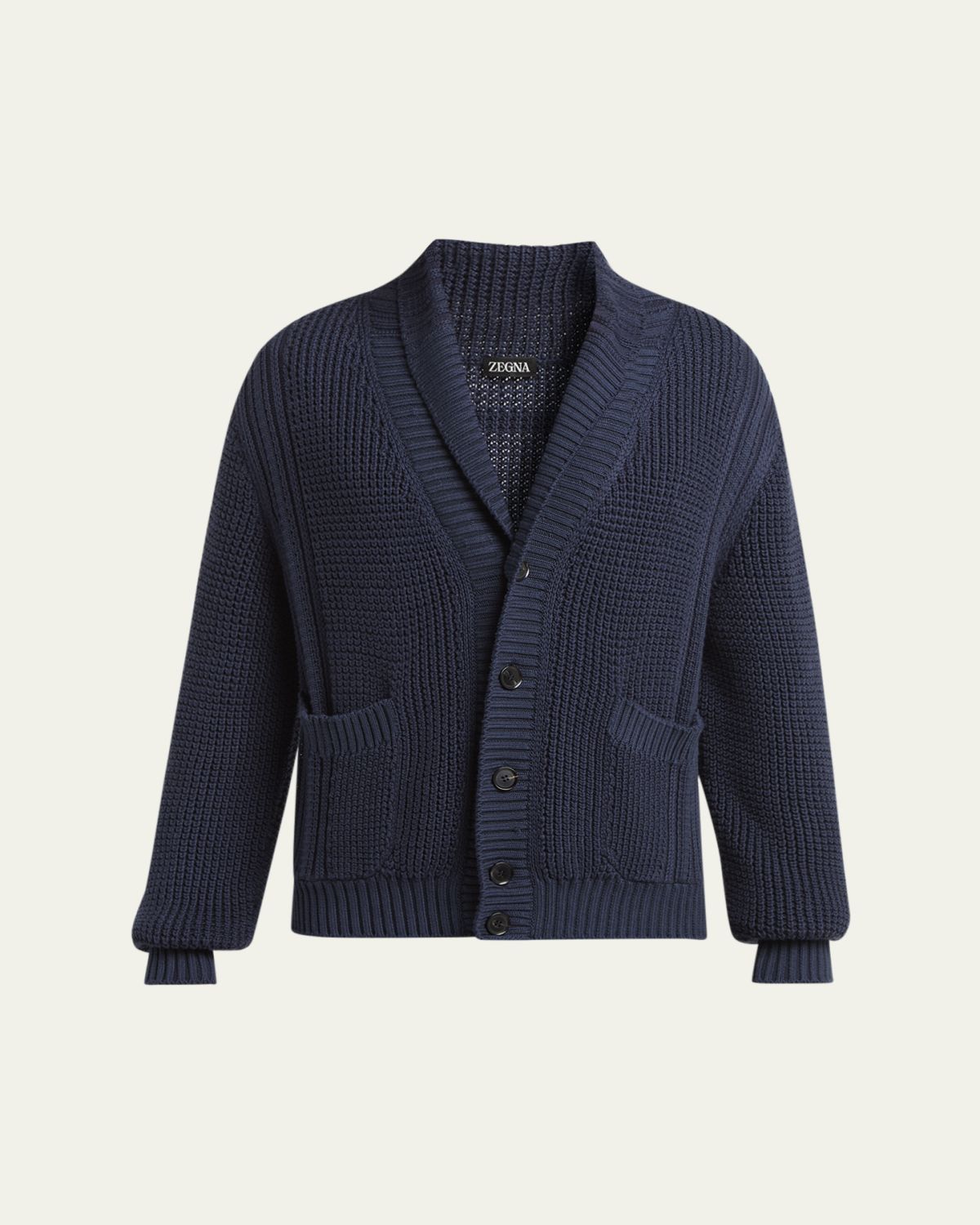 ZEGNA Men's Cotton and Silk Knit Cardigan